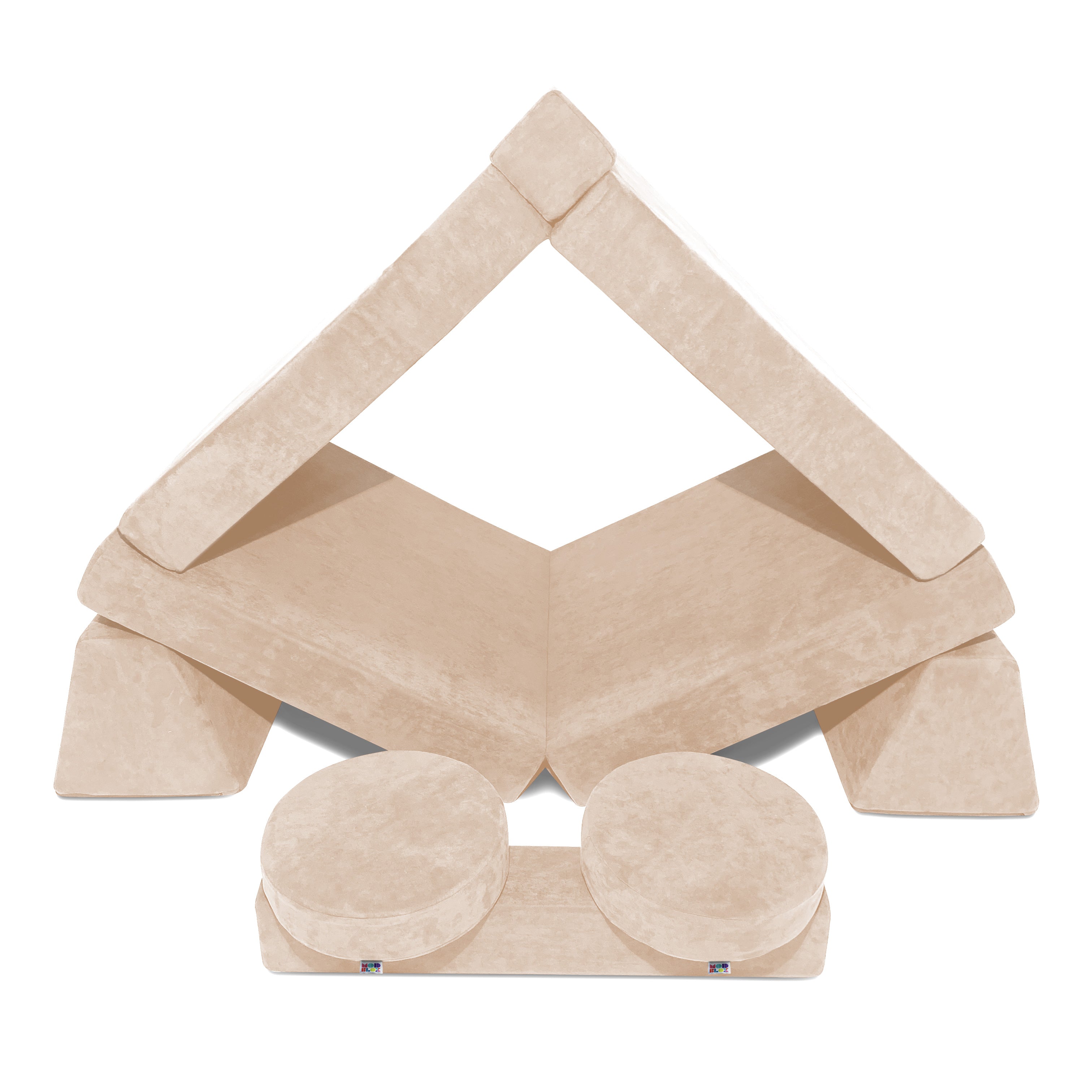 10-Piece Soft Modular Microsuede Foam Kids Play Couch Set - Durable & Washable for Playroom, Bedroom, or Living Room - Perfect for Toddlers & Children's Indoor Playtime, Reading Nook, or Nap Space