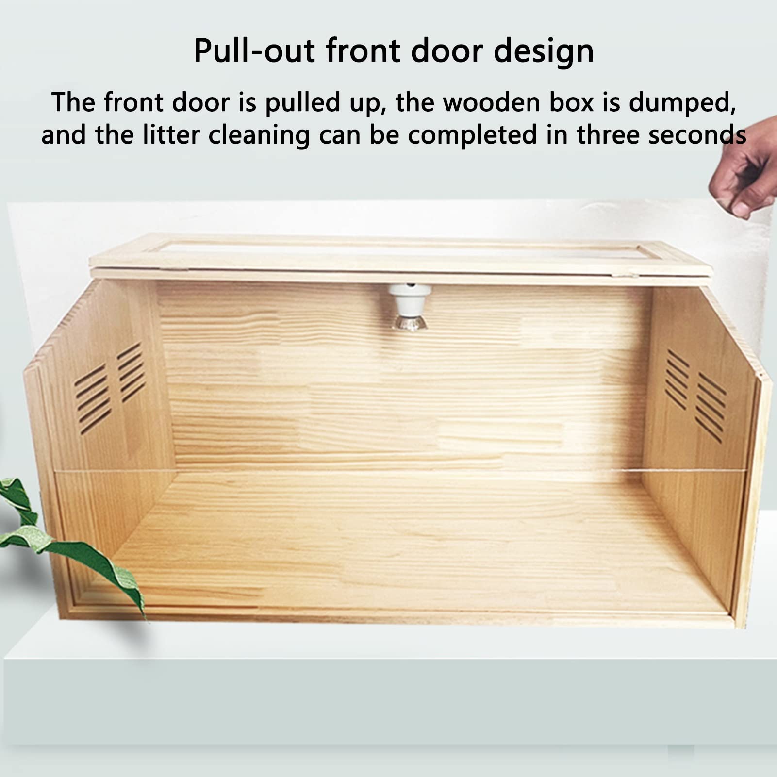 Premium Wooden Breeding Box & Clear Acrylic Reptile Terrarium - Small Animal Habitat for Rutin Chickens, Hamsters, Hedgehogs, Lizards & Tortoises | Ideal for Pet Climbing, Feeding & Natural Habitat Simulation