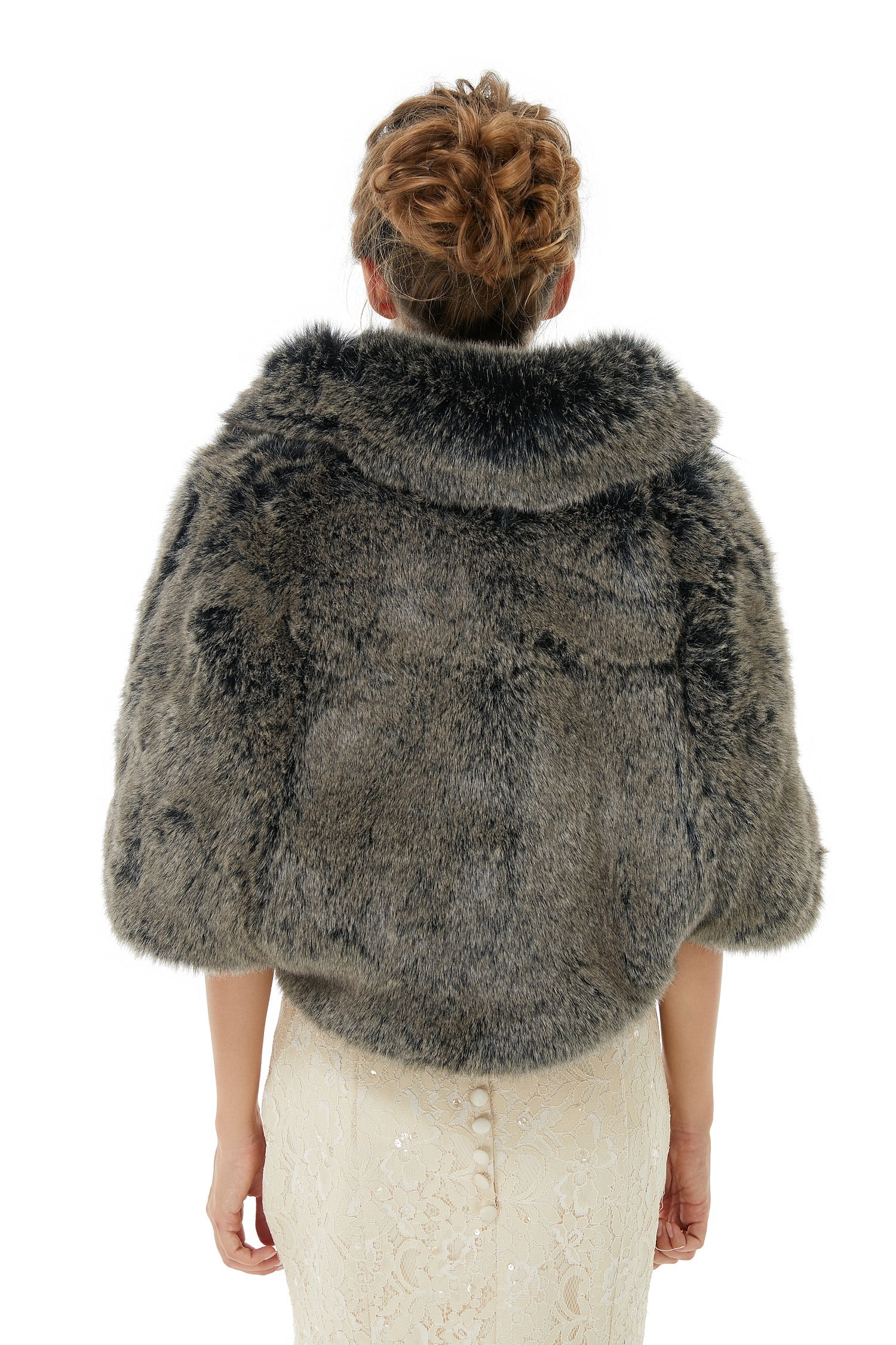 Amey Winter Faux Fur Wedding Wrap Shawl - Elegant Bridal Accessory for Winter Weddings, Photo Shoots & Formal Events
