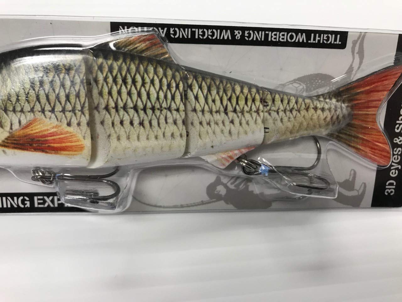 6 Inch/15cm Jointed Fishing Lure - 4 Segment Trout Swimbait Hard Plastic Predator Fish Lure (35.8g) - Perfect for Freshwater & Saltwater Fishing, Bass, Pike, and Walleye