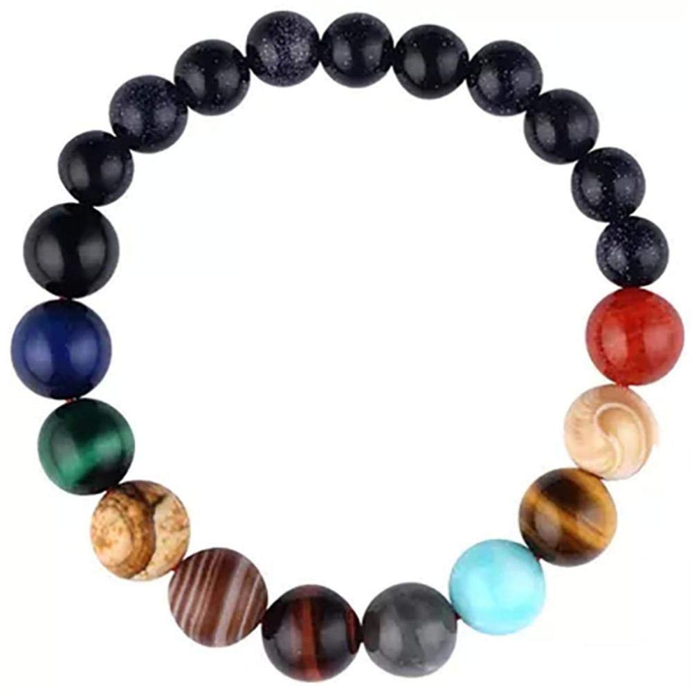 African Sougou Eight Planets Bead Bracelet for Men & Women - Spiritual Protection & Positive Energy Jewelry for Meditation, Yoga & Daily Wear