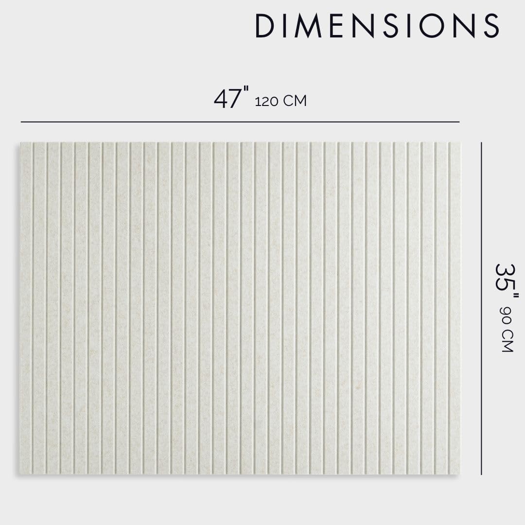 Premium Large Cork Bulletin Board for Walls - 12-Pack Black Felt Office Organizer with Push Pins, Slat Wall Paneling Tiles for Home & Office Decor (Ivory Tan) - Perfect for Memo Boards, Vision Boards & Office Organization