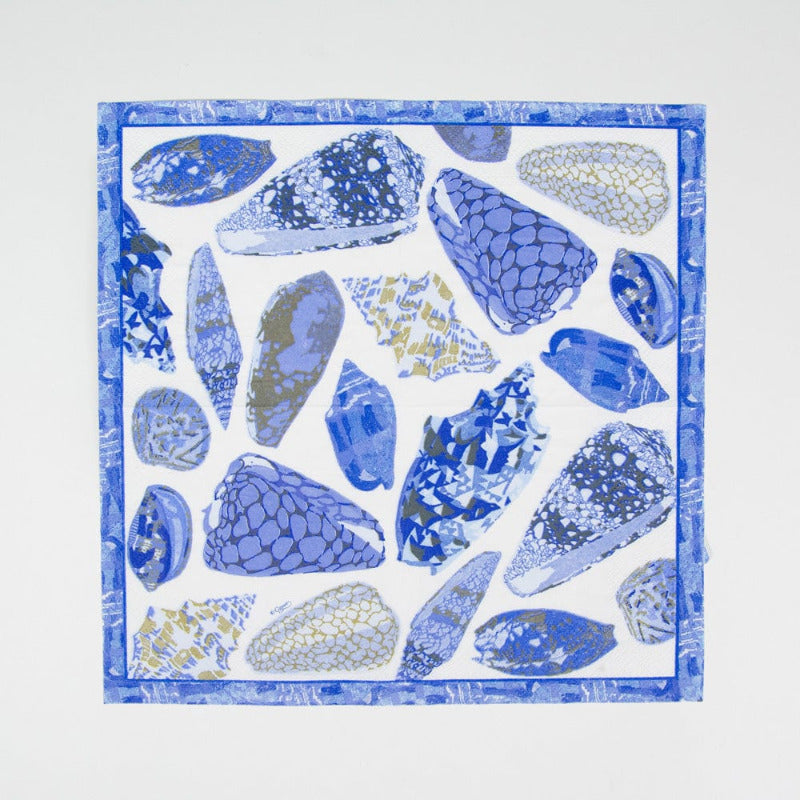 Elegant Coquillage Cocktail Napkins - Premium Quality Decorative Paper Napkins for Parties, Weddings & Events - Perfect for Cocktail Hours, Bridal Showers & Home Decor