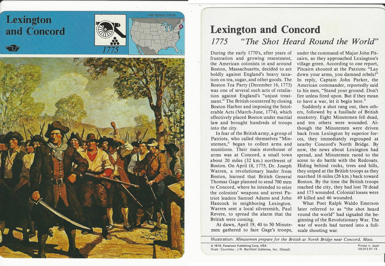 1979 Panarizon Story of America: Lexington & Concord - The American Revolution | Historical Collectible for History Enthusiasts & Educators