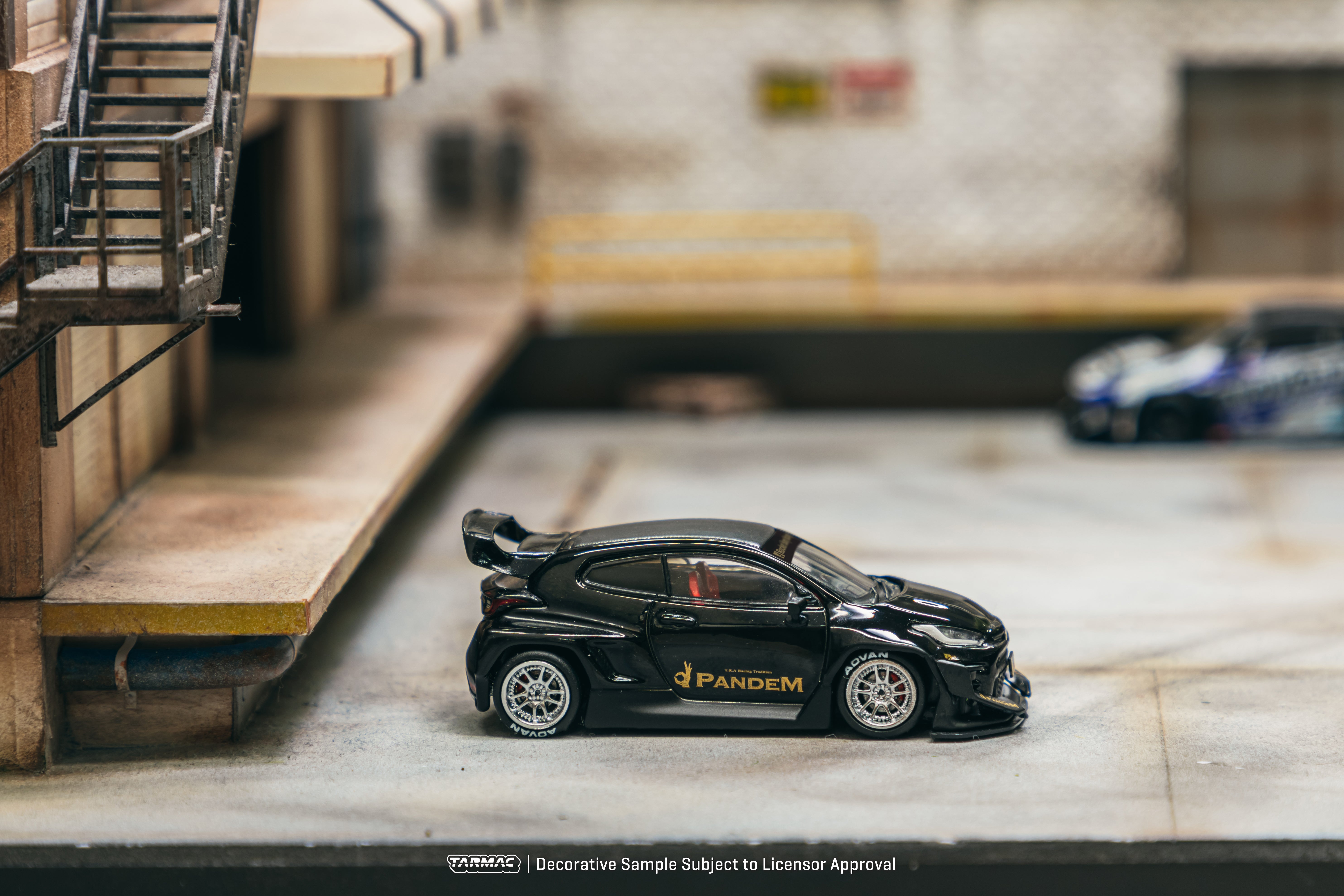 Tarmac Works 1/64 Scale Pandem Toyota GR Yaris Diecast Model Car - Black - ROAD64 Series - Perfect for Collectors, Display, and Racing Scenes