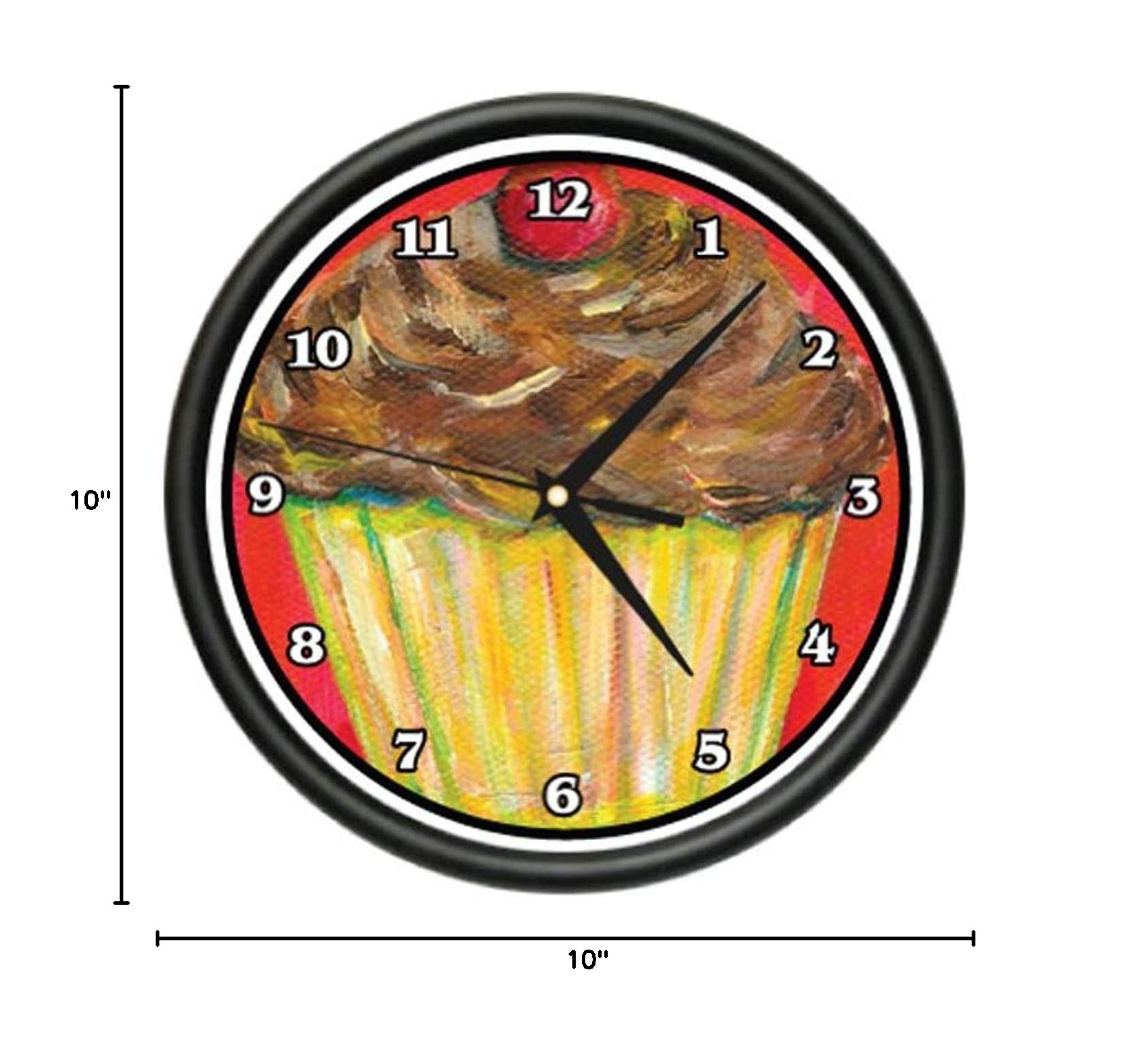 Stylish Cupcake Wall Clock - Perfect Gift for Bakers & Cake Lovers | Kitchen Decor, Bakery Theme Room, Sweet Home Office Accessory