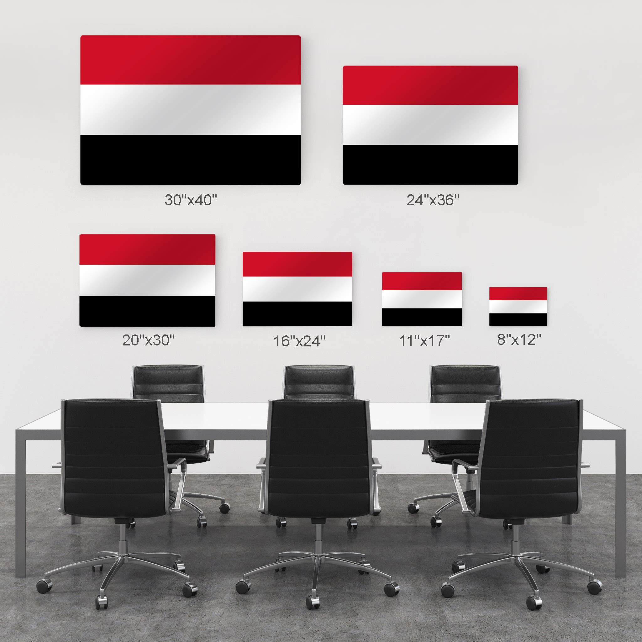Yemen Flag Metal Wall Art Print - 24x36 Inches, Ready to Hang, Made in USA | Modern Home & Office Decor for Living Room, Dorm, Bedroom, Kitchen, Man Cave, Sports Club & Bar | Perfect for Patriotic Displays, Game Day Parties & Cultural Decorations
