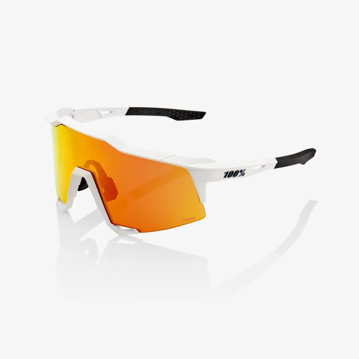 100% UV Protection Polarized Sunglasses SPEEDCRAFT - Soft Tact Off White Frame with HiPER Red Multilayer Mirror Lens for Driving, Running & Outdoor Activities