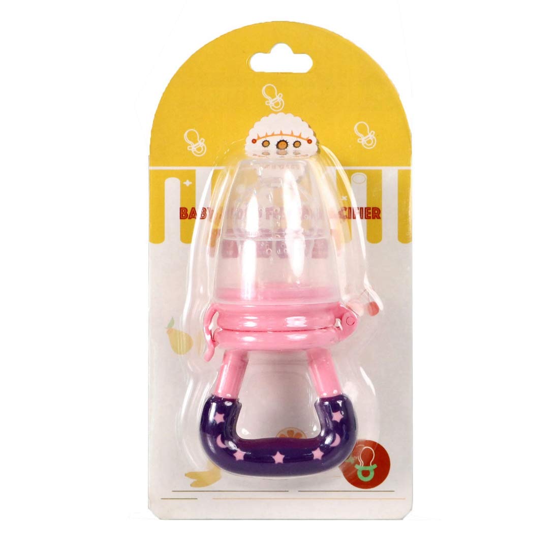 UNIH Silicone Baby Food Feeder Pacifier - Safe Fresh Fruit & Veggie Nibbler for Infants & Toddlers - BPA-Free Teething & Feeding Tool (Pink) - Perfect for On-the-Go Meals & Introducing Solid Foods