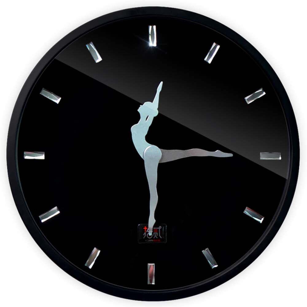 Large Glow Dance Wall Clock - Silent Modern Metal Wall Watch for Home, Living Room, Bathroom & Library Decor - Creative Decorative Clock for Nighttime Use & Stylish Interior Design