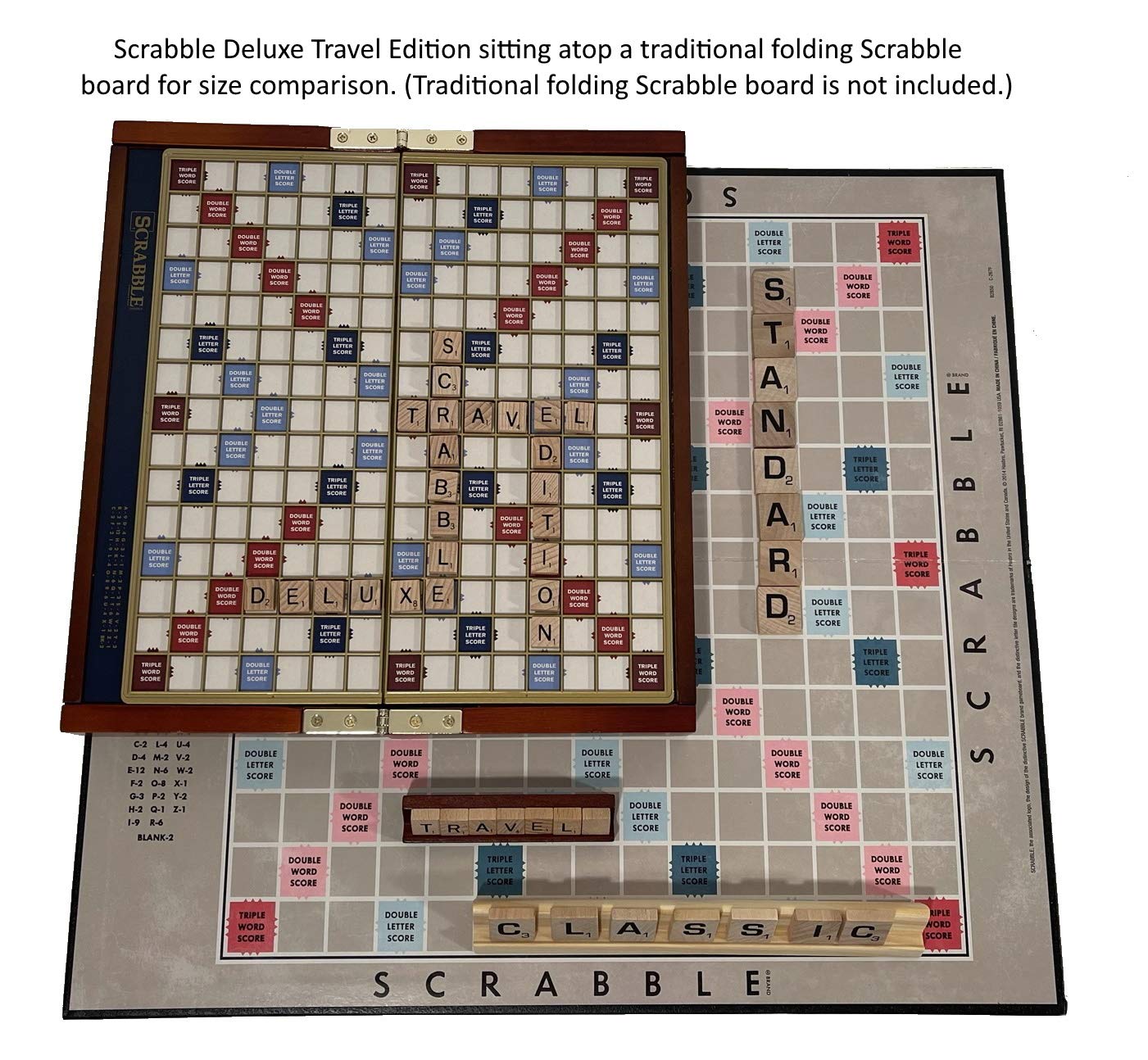 Scrabble Deluxe Travel Edition - Classic Word Game for Adults & Kids, Portable Board Game for Road Trips, Airplane & Family Game Nights | Perfect for Travel, Parties & Educational Fun