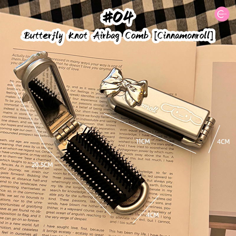 HEART PLANET Compact Foldable Cushion Brush with Mirror - Portable Makeup Brush for Travel, Touch Ups & On-The-Go Beauty - Perfect for Home, Office & Travel Makeup Kit