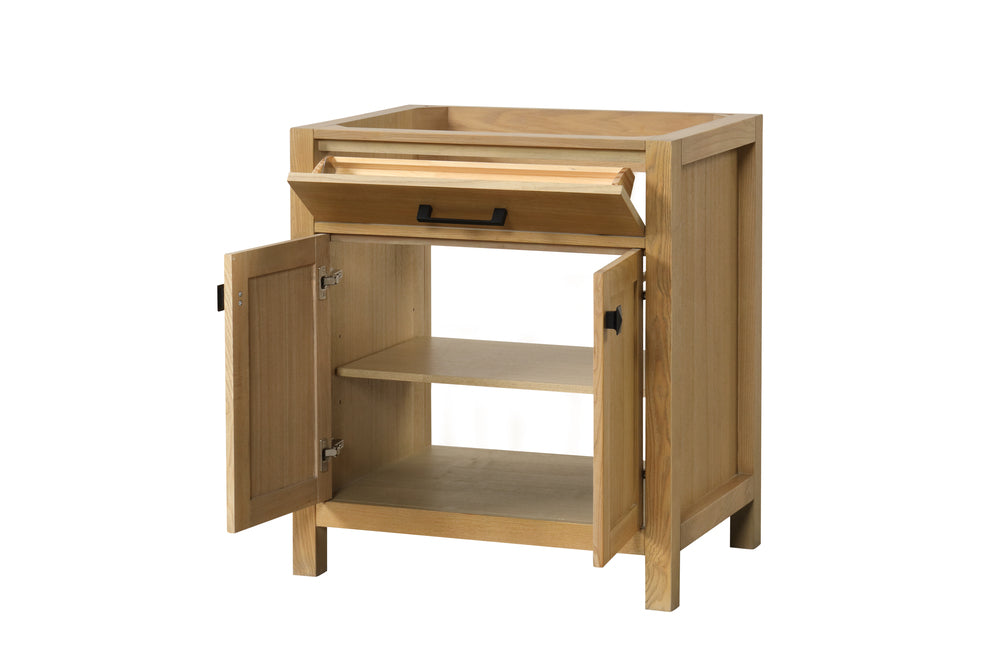 29.5 Inch Single Bathroom Vanity in Desert Oak - Modern London Style Bathroom Vanity with Sink for Small Spaces, Perfect for Apartments & Powder Rooms