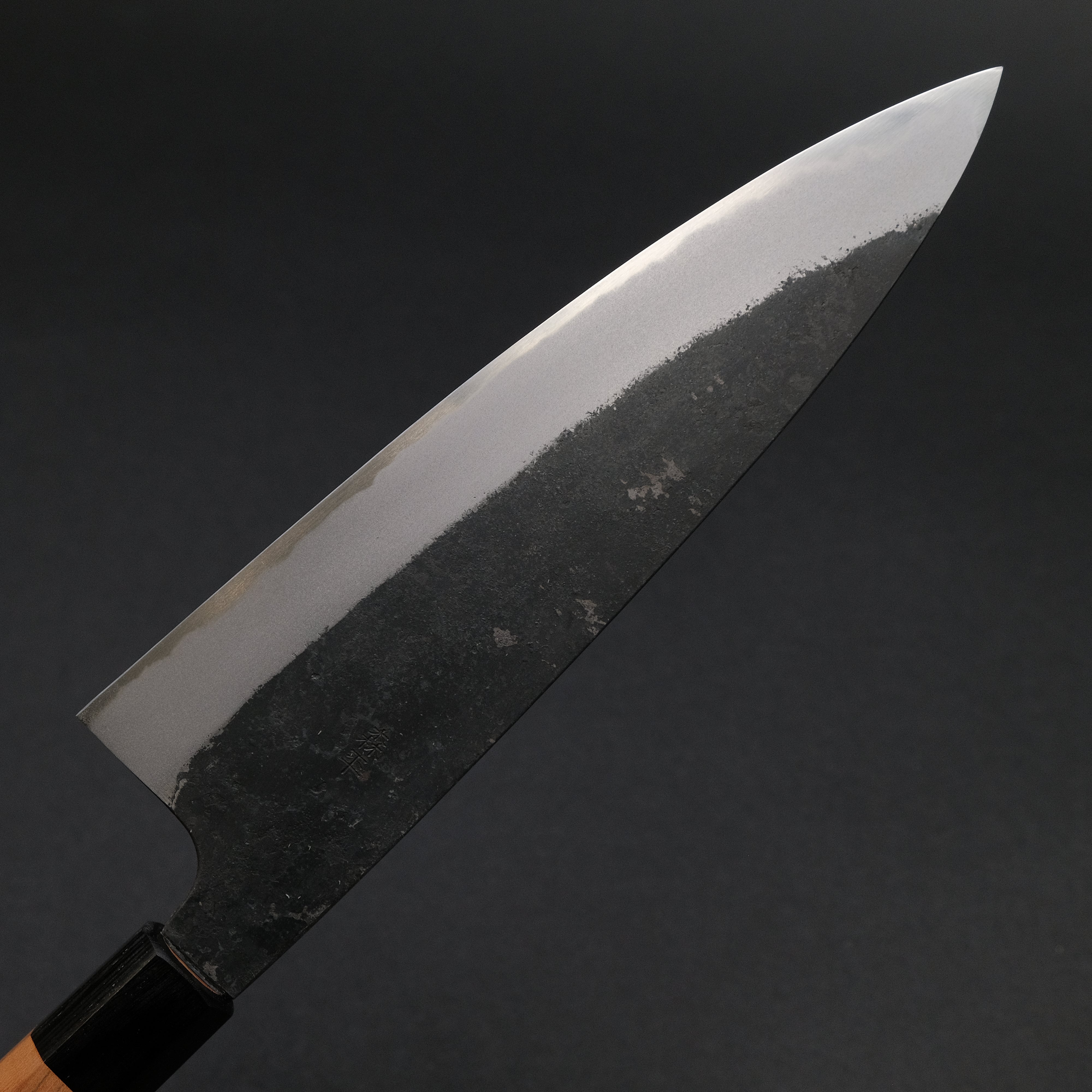 Premium Japanese Chef Knife - Morihei Hisamoto Kurouchi White #2 Extra Height Gyuto 210mm with Keyaki Zelkova Handle - Professional Kitchen Knife for Slicing, Dicing & Meat Cutting - Perfect for Chefs & Home Cooks