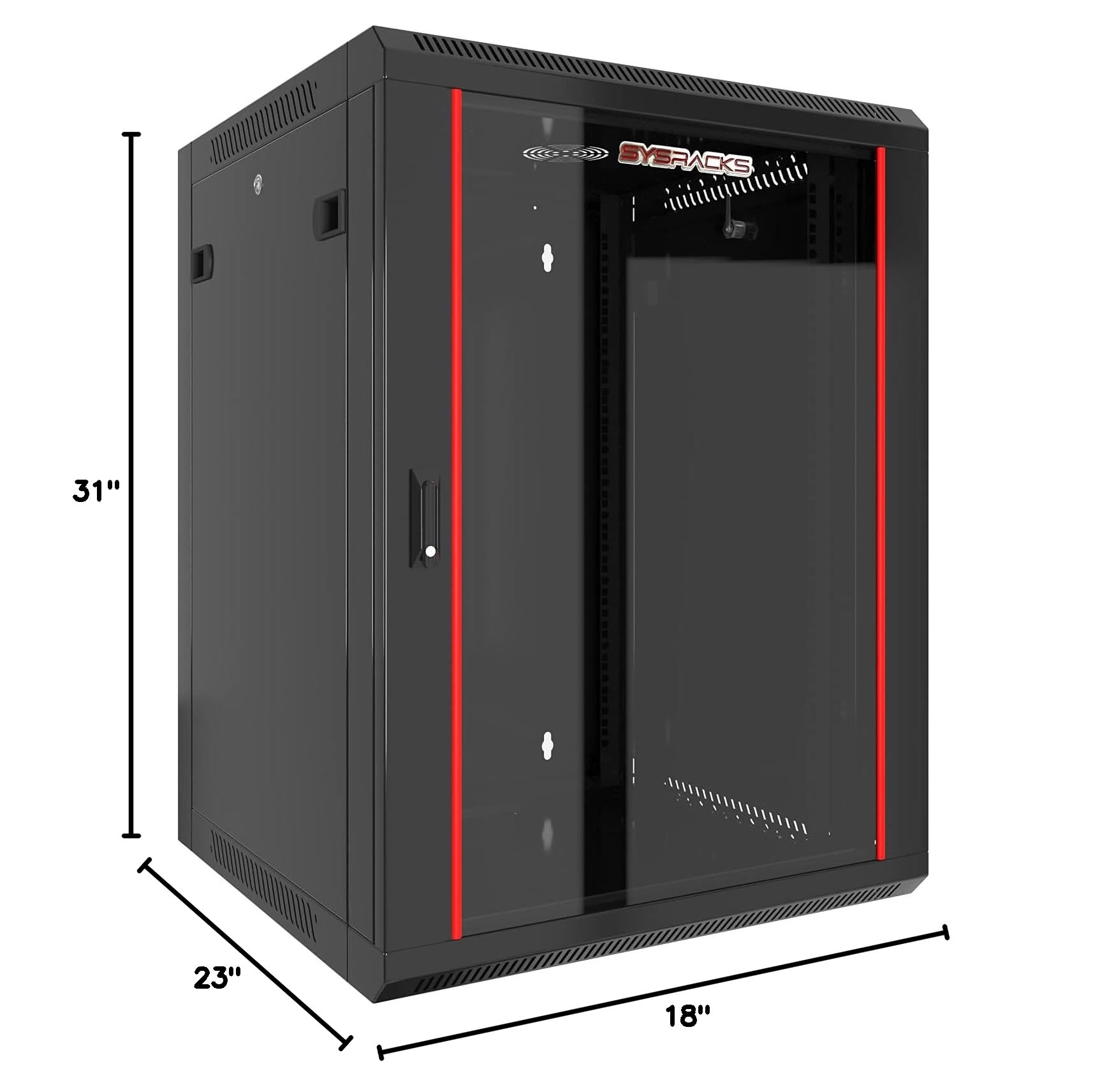15U Wall Mount Server Rack Cabinet - Locking Network Enclosure for Electronics, AV Equipment & Data Security | 18-Inch Depth | Ideal for Home Office, Data Centers & IT Infrastructure