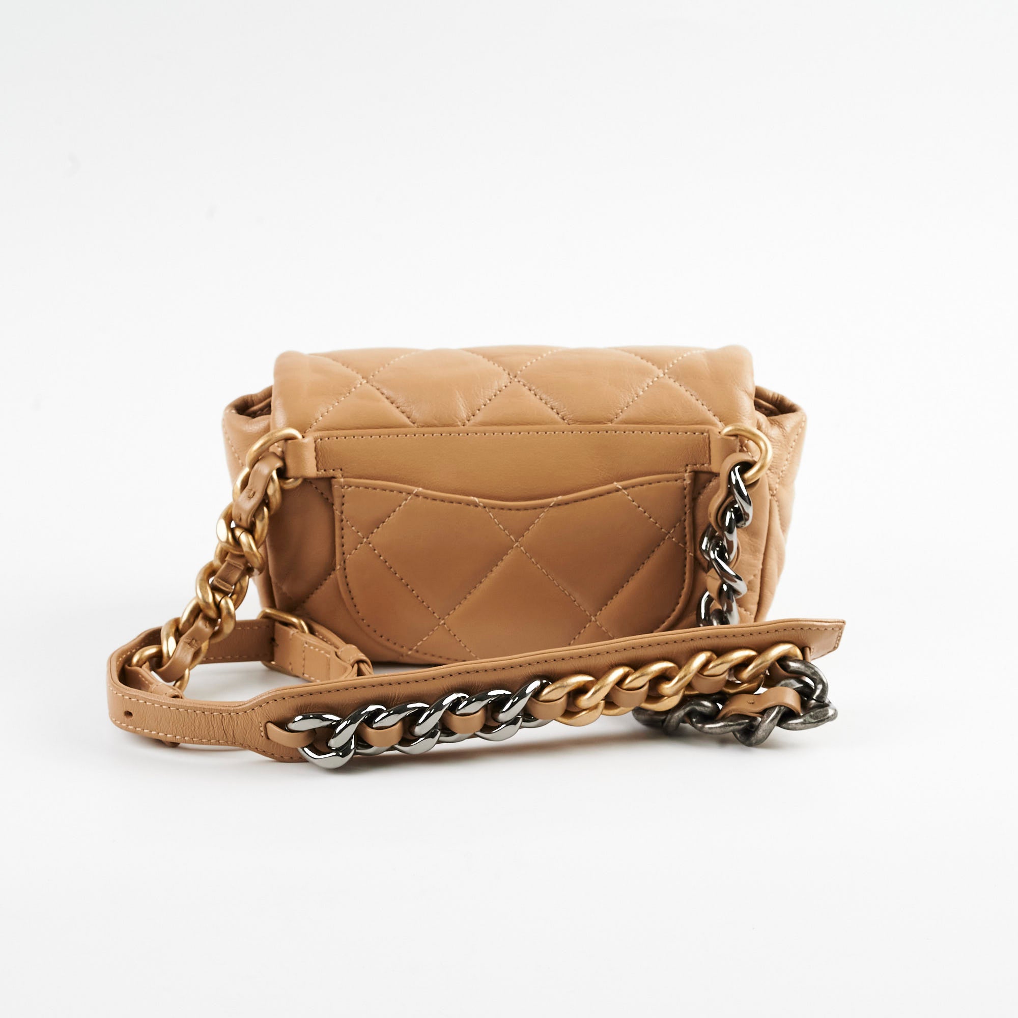 Chanel 19 Quilted Waist Belt Bag in Beige Calfskin Leather - Luxury Crossbody Fanny Pack for Women, Perfect for Daily Use, Travel & Fashion Outfits