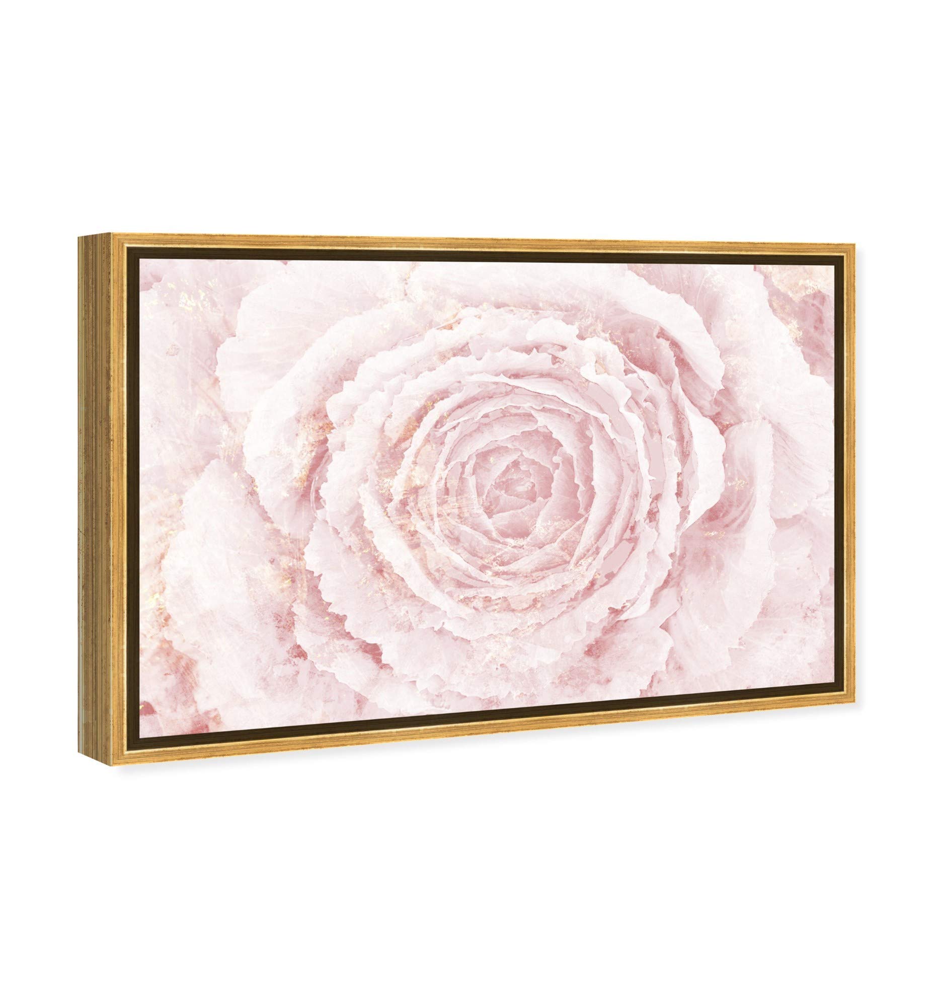 Blush Winter Flower Pink Floral Framed Wall Art Canvas Prints - Botanical Home Decor for Living Room, Bedroom & Office