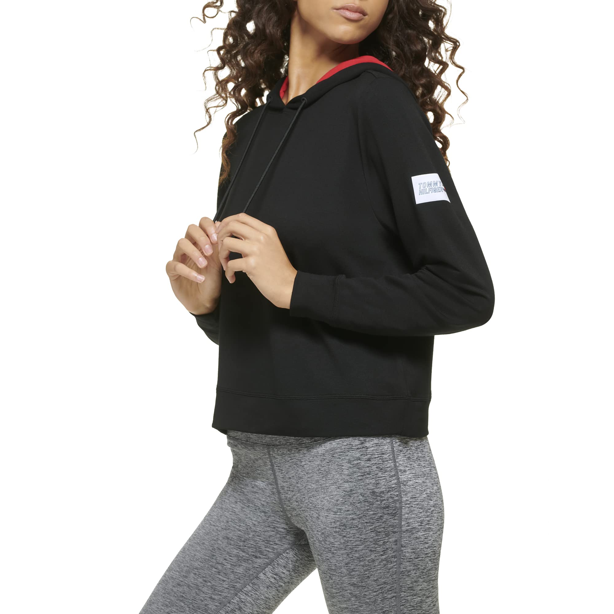 Tommy Hilfiger Women's Long Sleeve Workout Hoodie - Lightweight Fleece Pullover for Yoga, Running & Gym - Comfortable Athletic Sweatshirt for Women's Fitness & Casual Wear