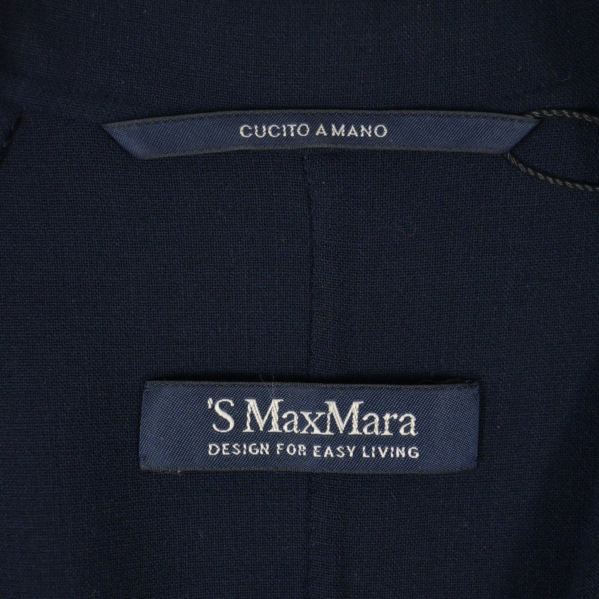 Max Mara Navy Blue Wool Single Breasted Cucito Amano Jacket for Women | Elegant Office Wear & Formal Occasions