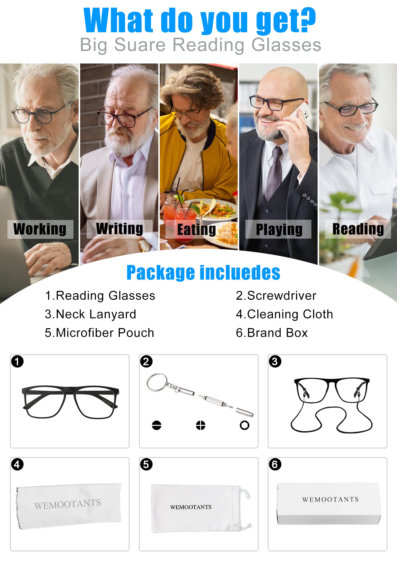 Blue Light Blocking Glasses for Men & Women - Anti Eyestrain Computer Glasses with UV Protection - Perfect for Gaming, Office Work & Screen Time