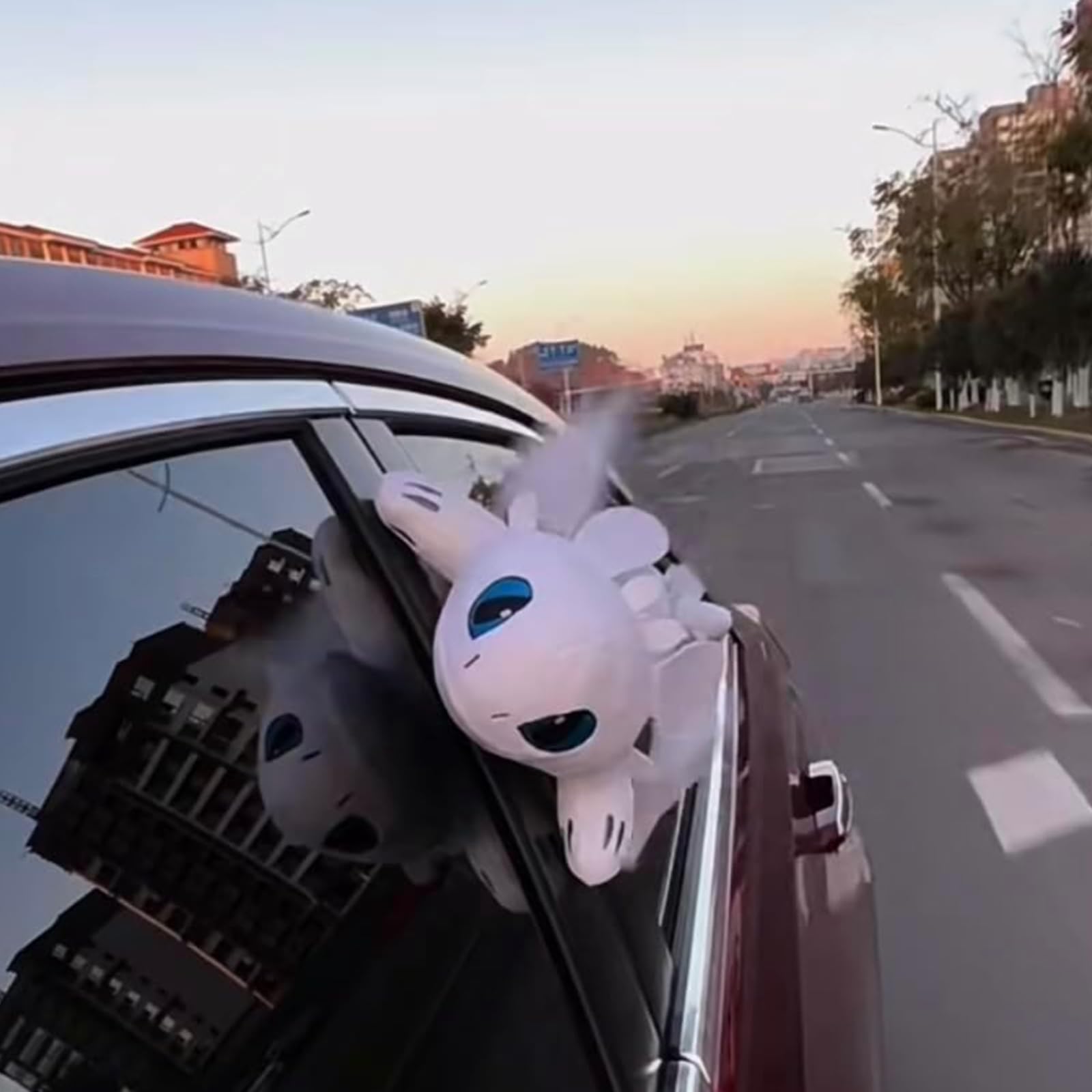 Soft Dragon Plush Car Accessories with Traceless Glue - 20/26/35cm PP Cotton Plush Toy Roof Hanger for Cars & Motorcycles - Cute Dashboard Decor for Road Trips & Gifts