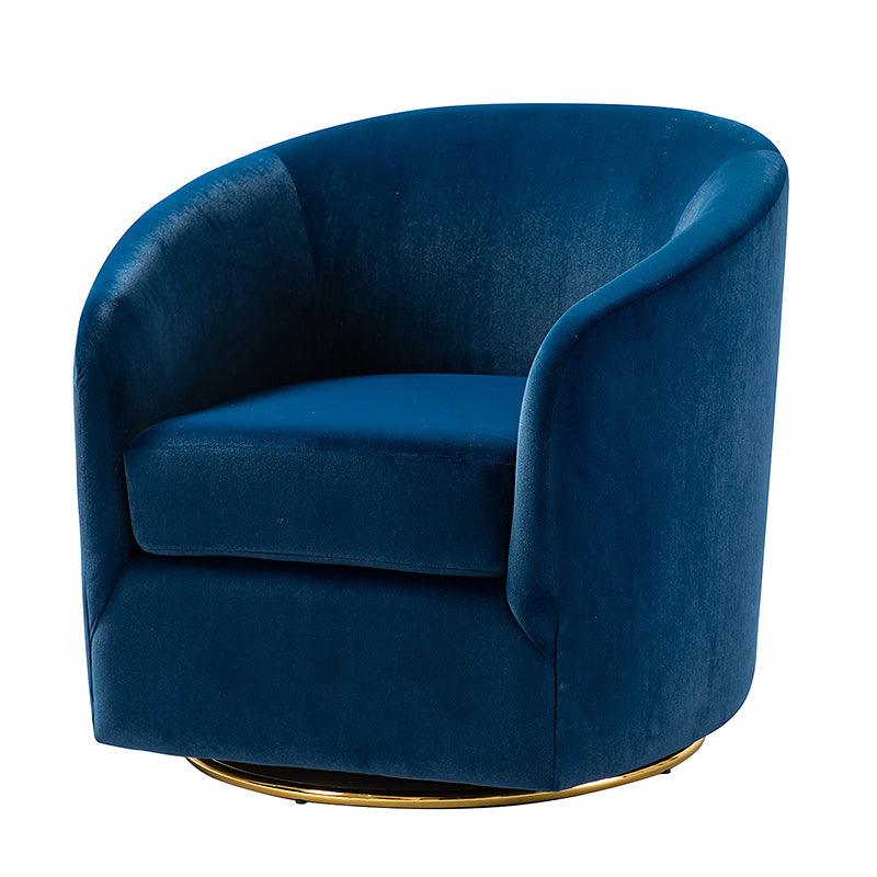 Emanuela Velvet Swivel Barrel Armchair - Modern Accent Chair for Living Room, Bedroom & Office - 360° Rotating Comfortable Lounge Chair with Soft Upholstery - Perfect for Reading, Relaxing & Home Decor