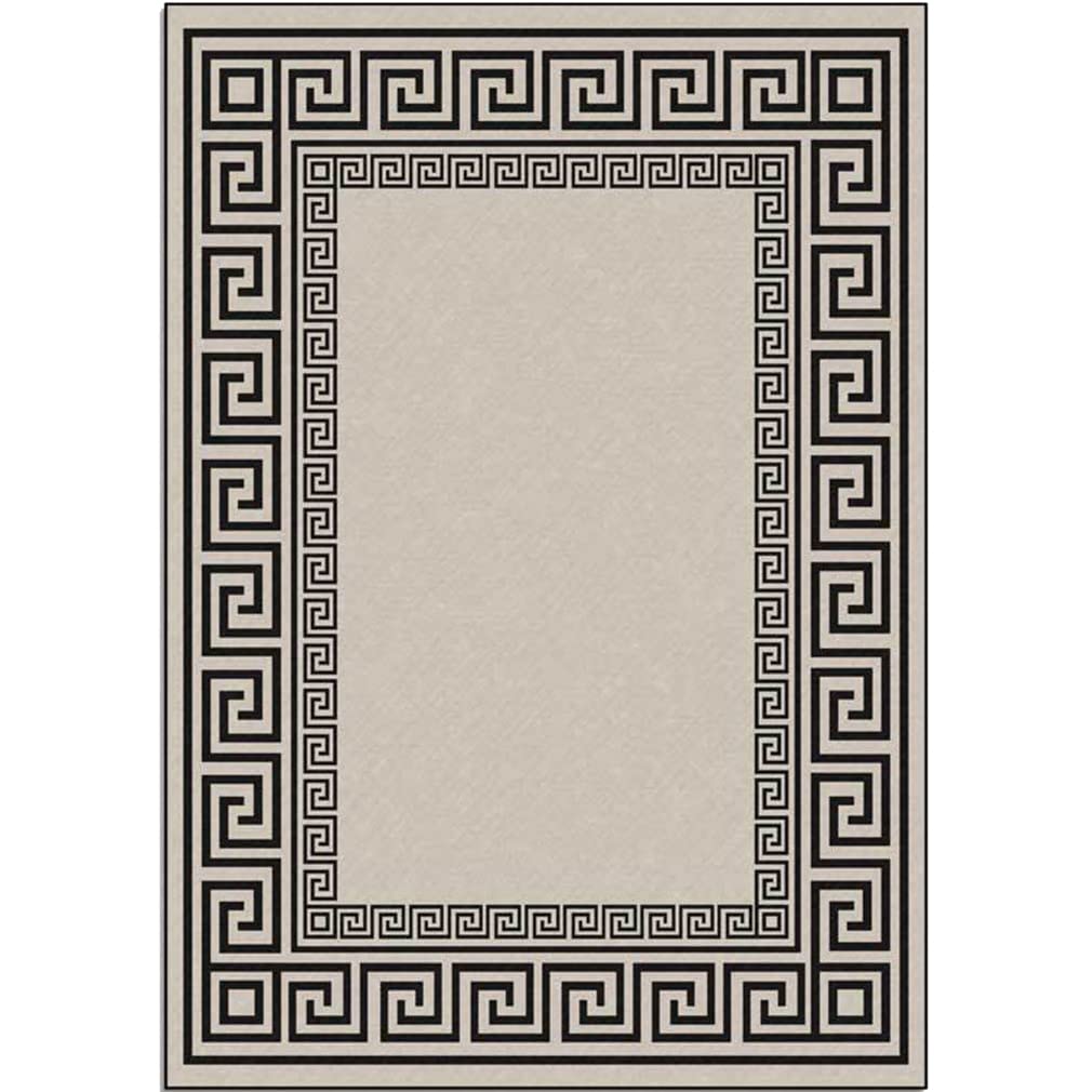 Modern Geometric Area Rug - Non-Slip Soft Indoor/Outdoor Carpet for Living Room, Bedroom, Courtyard - Luxury Contemporary Border Design - 4'x9' Beige Runner - Perfect for Home Decor, Kitchen, Entryway & High-Traffic Areas