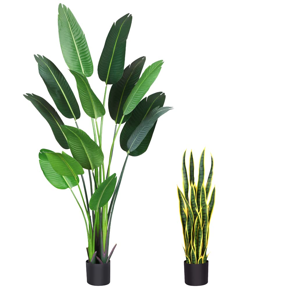 Premium 6ft Artificial Bird of Paradise Plant & 38