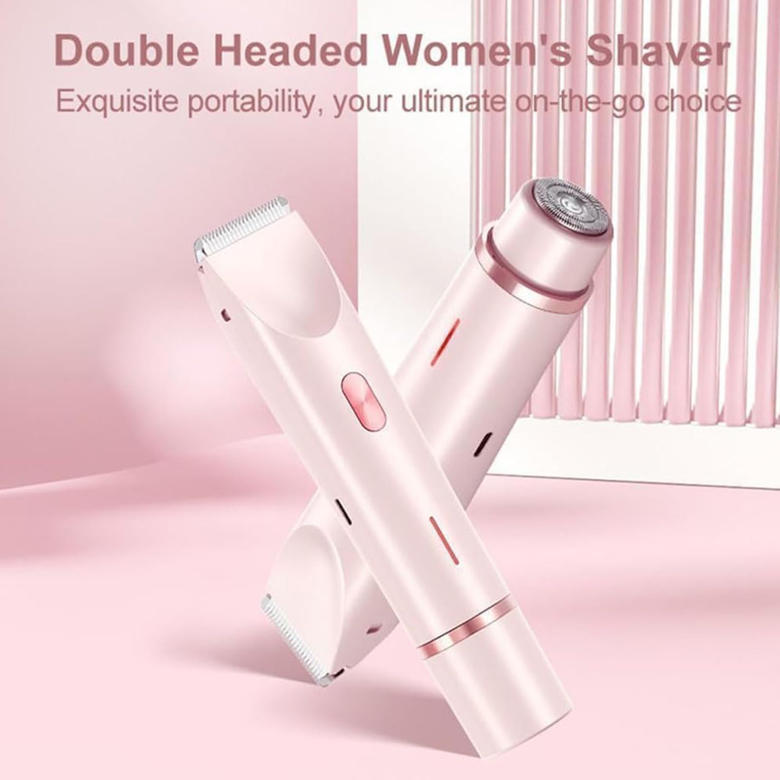 Ezme Razor Trimmie 2.0 - 2-in-1 Electric Shaver for Women, Waterproof Wet/Dry Bikini Trimmer & Body Hair Remover for Underarms, Legs, Arms - Perfect for Travel & Quick Grooming (Pink)