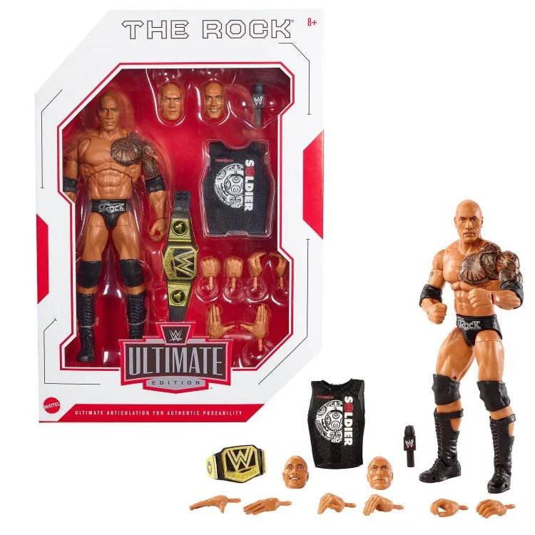 WWE Ultimate Edition The Rock Action Figure - Collectible Wrestling Toy for Fans, Kids & Adults - Perfect for Display, Play & Gifting