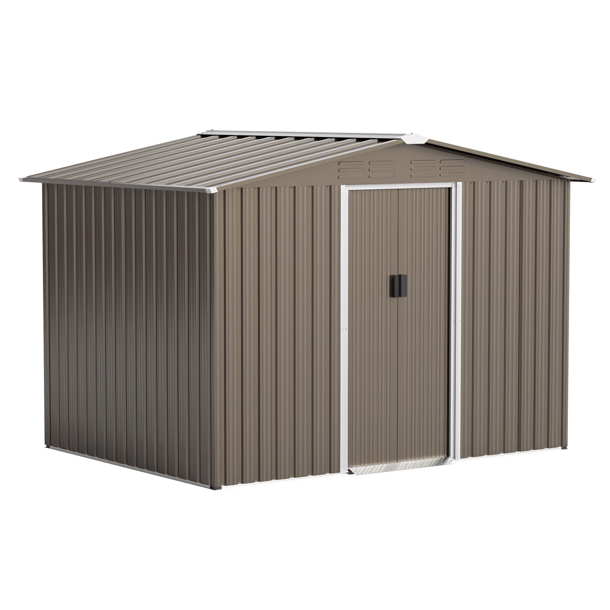 8FT x 6FT Heavy Duty Outdoor Storage Shed - Waterproof & Lockable Metal Tool Shed with Sliding Door & Air Vents - Perfect for Storing Gardening Tools, Lawn Equipment & Backyard Supplies (Ideal for Garden, Yard & Patio Organization)