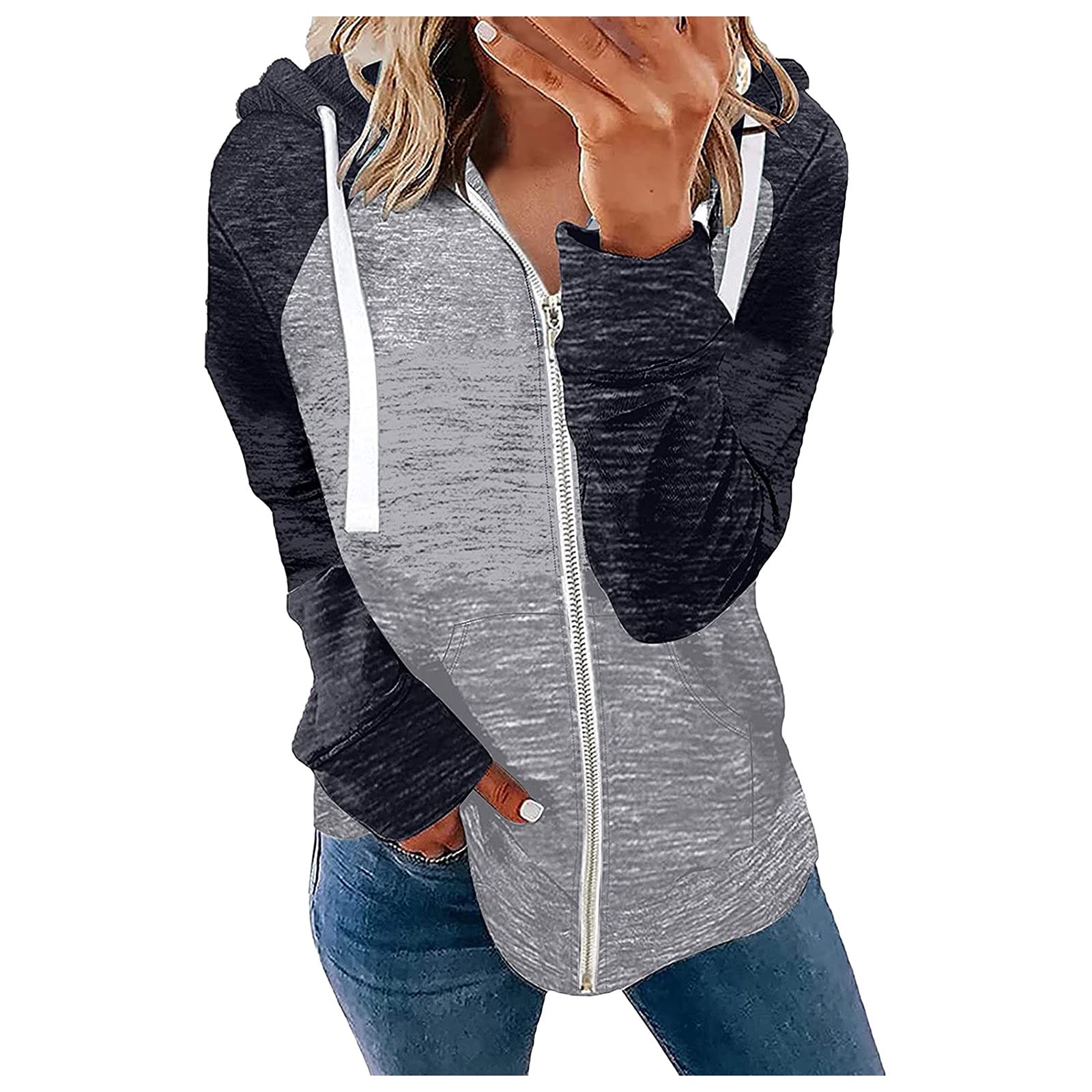 Women's Oversized Zip-Up Hoodie Sweatshirt - Long Sleeve Casual Coat Cardigan Jacket for Everyday Wear | Perfect for Lounging, Running Errands & Outdoor Activities