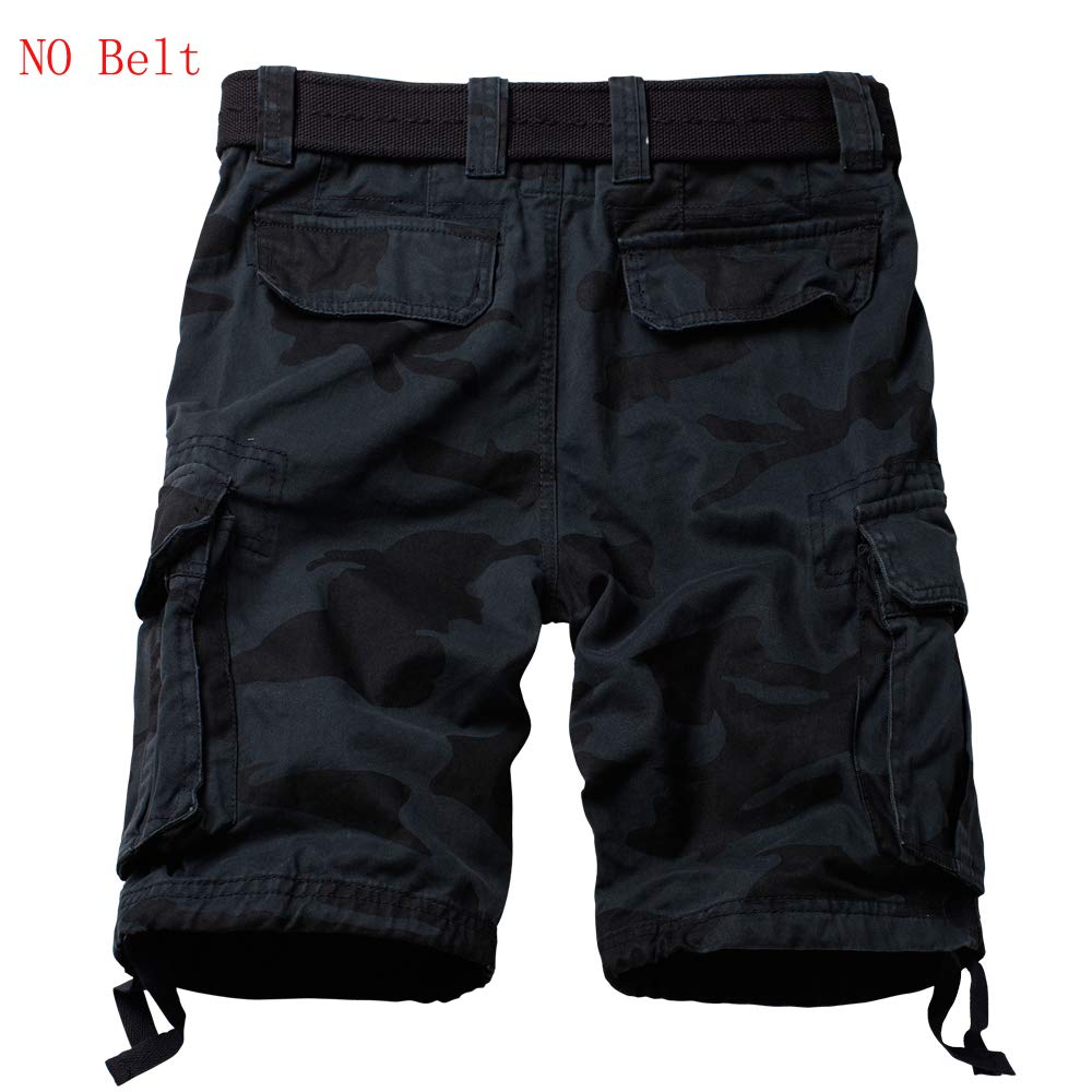 AKARMY Men's Camo Cargo Shorts - Tactical Outdoor Shorts with Multiple Pockets, Breathable Cotton, No Belt Needed | Perfect for Hiking, Camping & Casual Wear