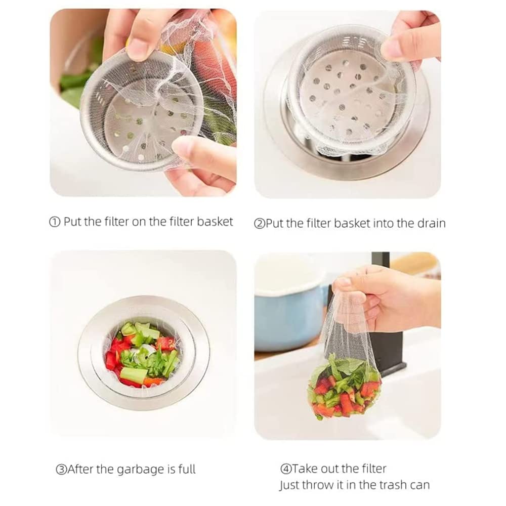 **60PCS Kitchen Sink Strainer Mesh Bags - Fine Mesh Sink Drain Filter for Collecting Food Waste, Leftovers & Garbage - Ideal for Home, Restaurant & Commercial Kitchens**