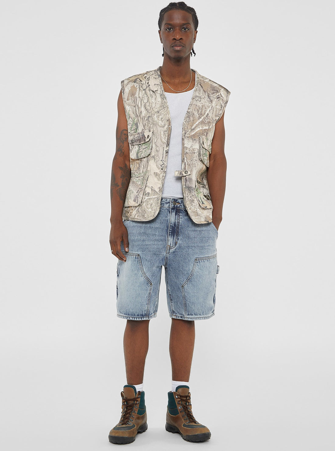 Guess Originals Blue Carpenter Shorts for Men - Comfortable Denim Shorts for Casual Wear, Summer Outfits & Beach Vacations