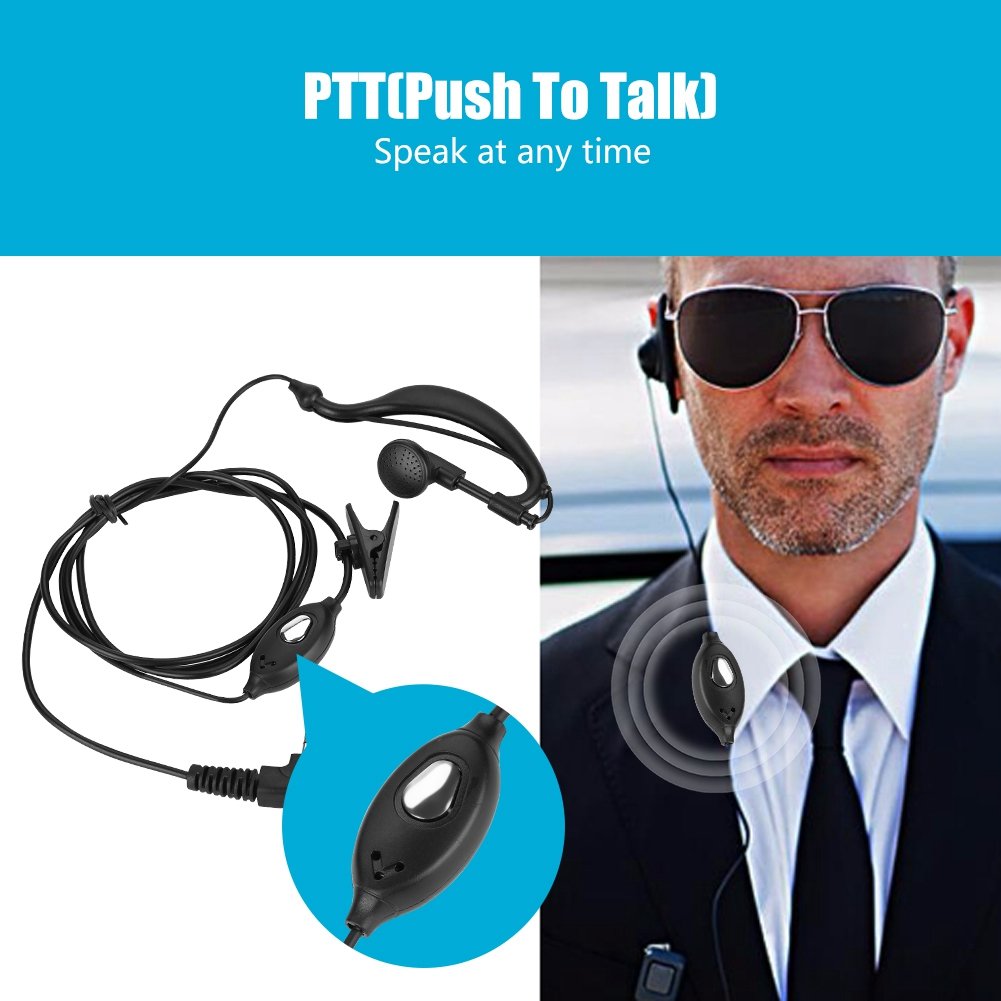 Universal 2-Way Radio Headset with 2-Pin Connector - Hands-Free Walkie Talkie Headset for K Head Radios | Perfect for Security, Construction & Outdoor Adventures