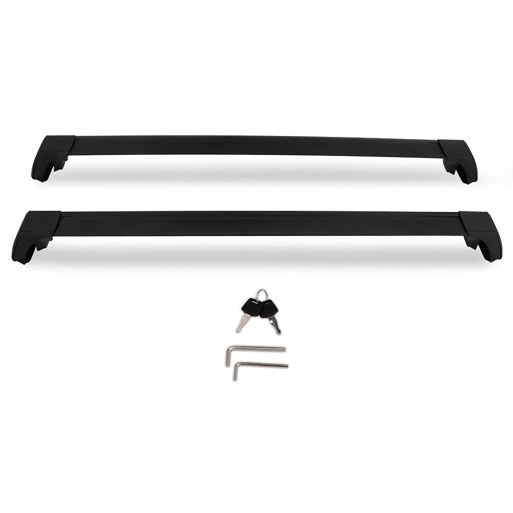 2-Pack Black Lockable Crossbars for 2021-2022 Ford Bronco Sport | Heavy Duty Roof Rack Bars with 165 lb Capacity | Perfect for Camping Gear, Kayaks & Outdoor Adventures