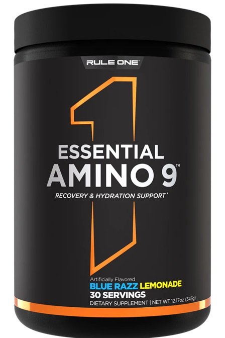 Essential Amino 9 BCAA Powder - Blue Razz Lemonade Flavor 345g | Muscle Recovery & Workout Supplement for Athletes & Fitness Enthusiasts