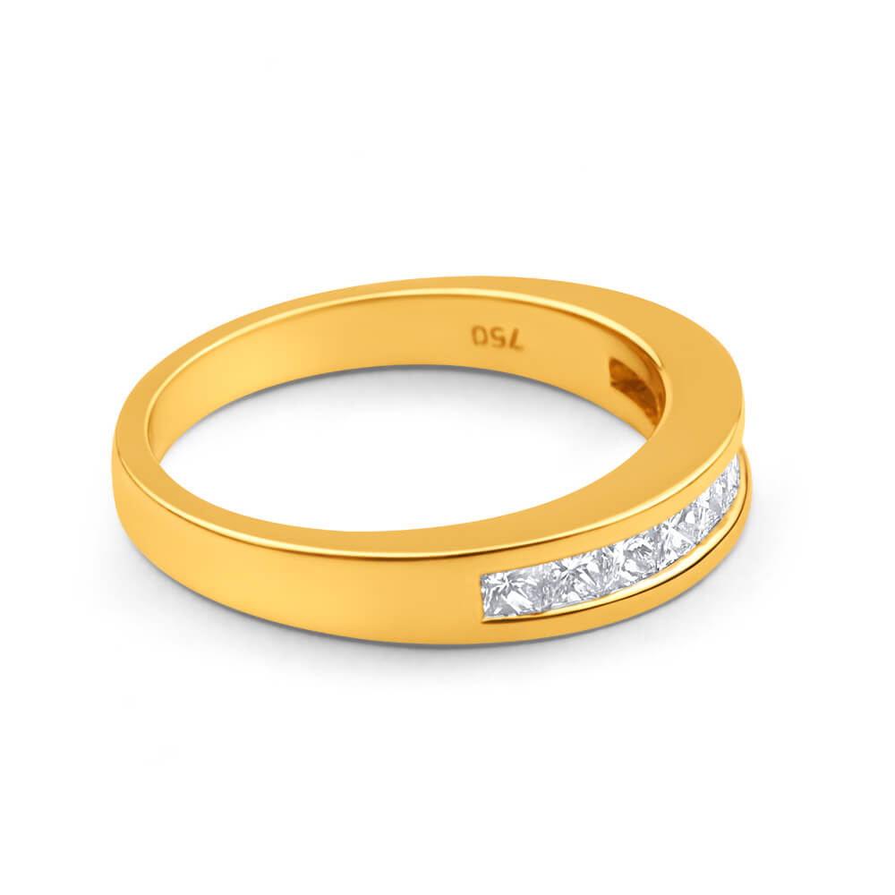 18ct Yellow Gold Princess Cut Diamond Ring - 0.5 Carats, Elegant Engagement & Wedding Band for Women | Perfect for Proposals, Anniversaries & Special Occasions