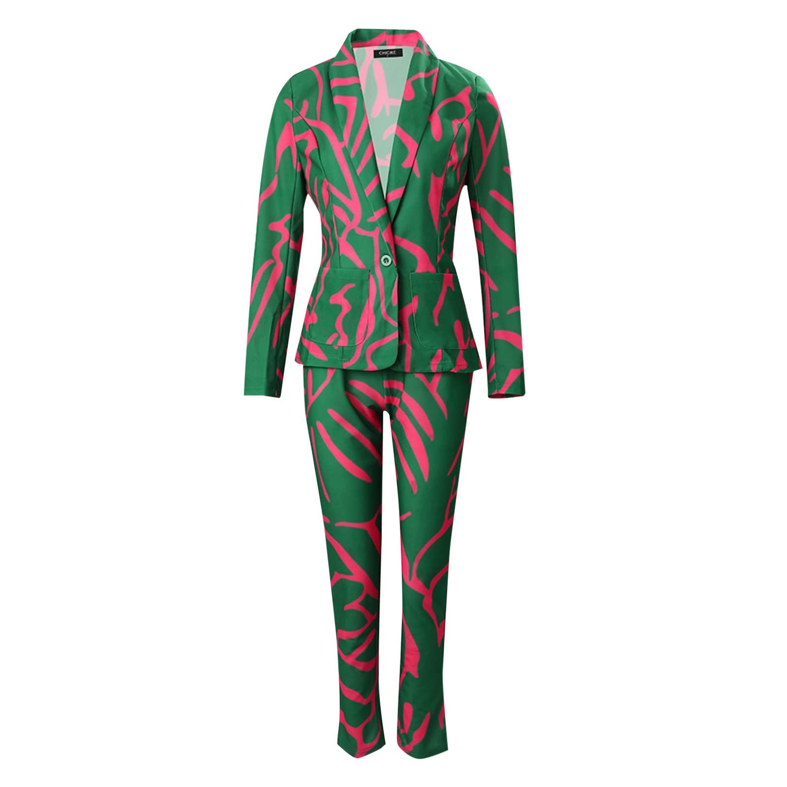 Elegant Women's Formal Pantsuits Set - Office Business Work Suit & Evening Party Outfit | Two-Piece Dressy Pants Suits in Green | Perfect for Professional Meetings, Cocktail Events & Smart Casual Occasions