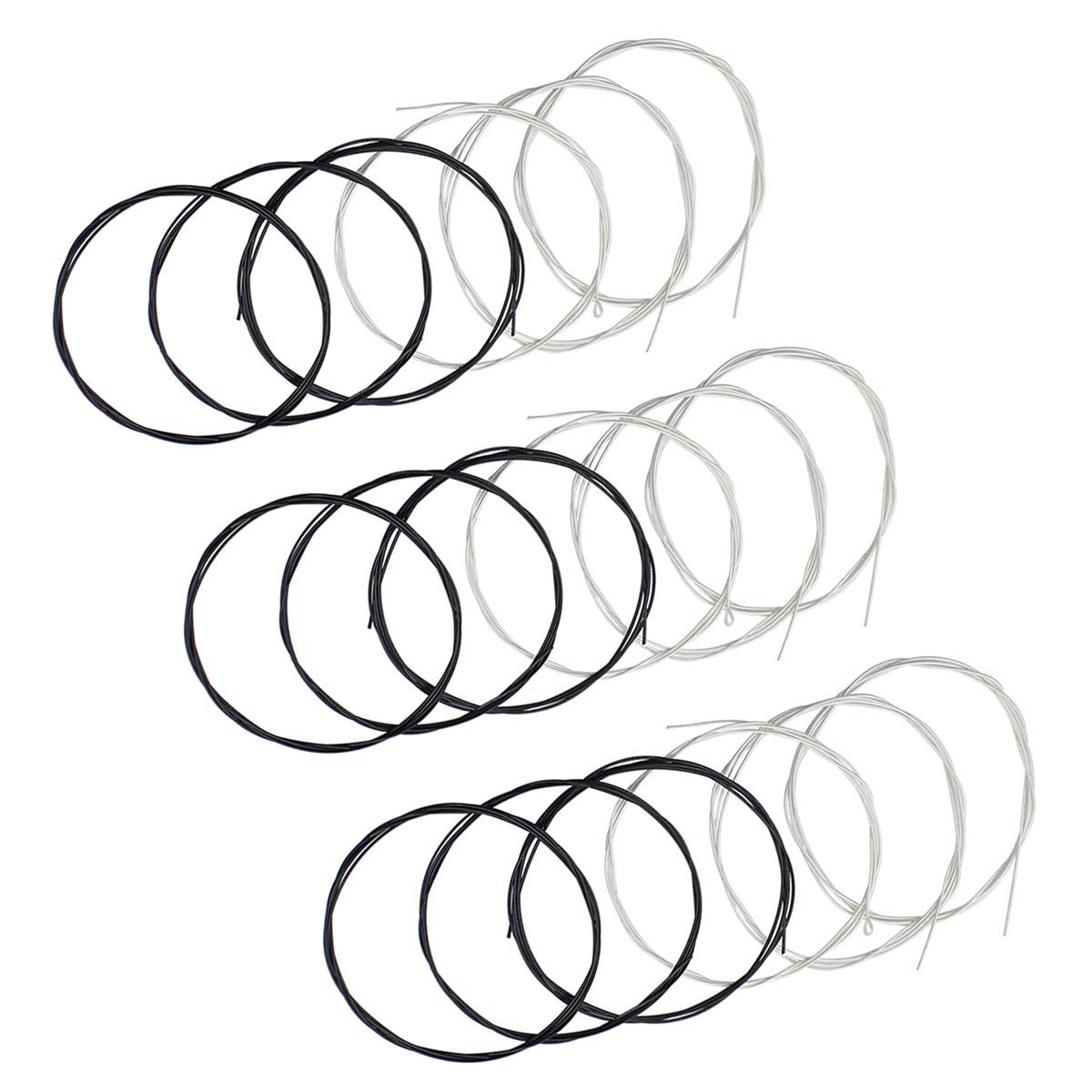 Premium Classical Guitar Strings Set - 3 Full Sets with Black Nylon (E-1st, B-2nd, G-3rd) & Silver-Plated Copper Wound Nylon Core (D-4th, A-5th, E-6th) | Perfect for Beginners, Professionals & Live Performances