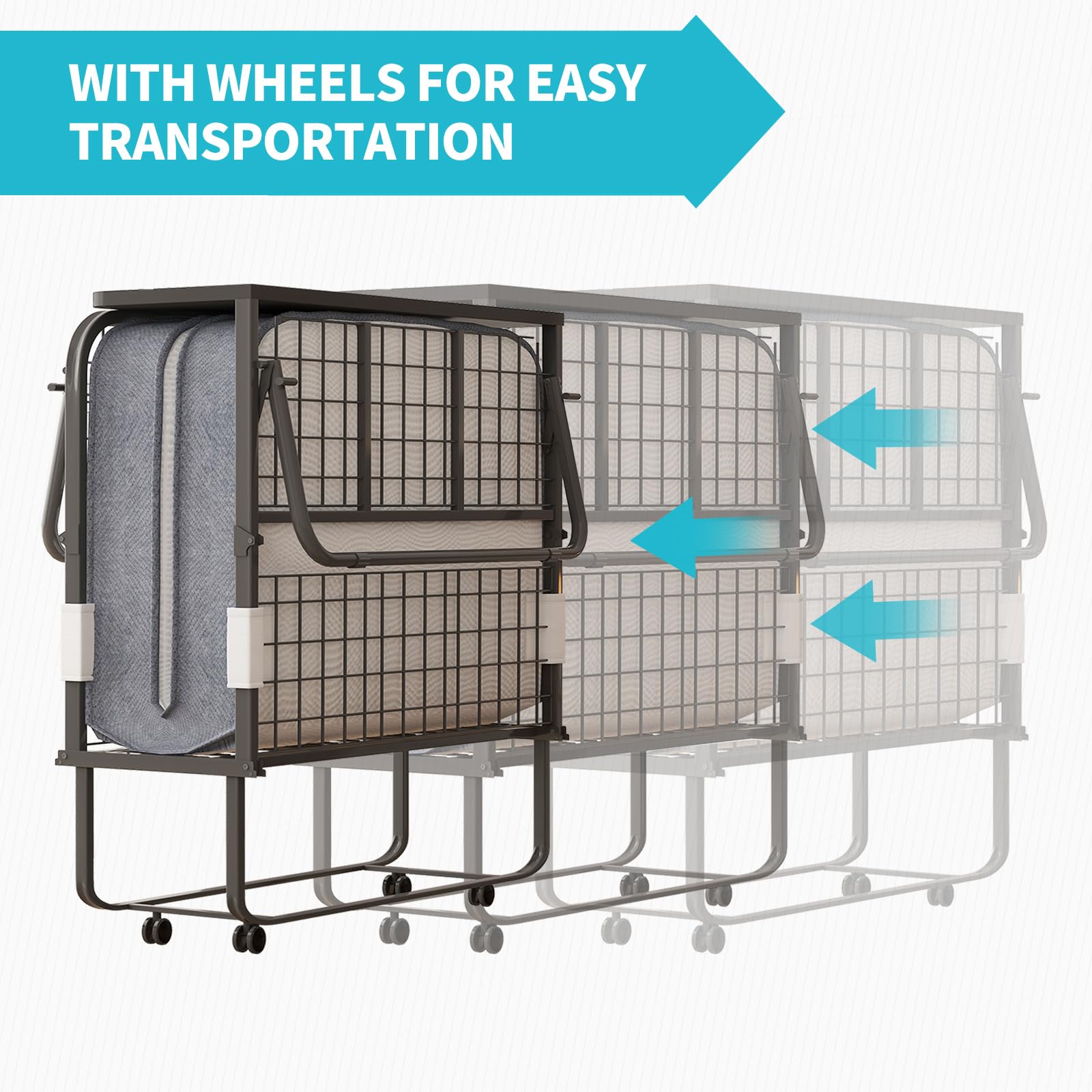 CECER Twin Size Folding Bed with 5