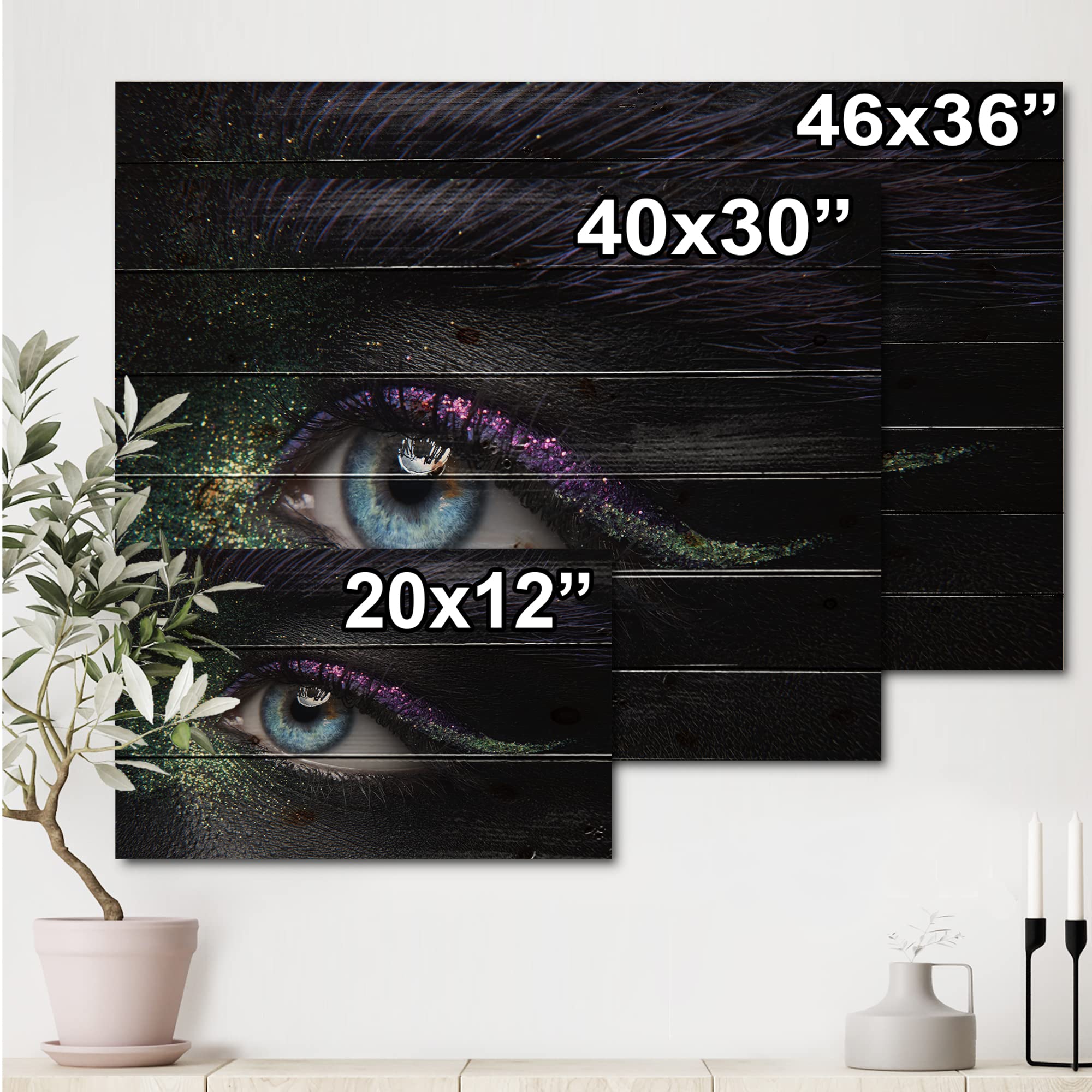 Modern Green & Purple Wood Wall Art - Contemporary Pine Decor for Living Room