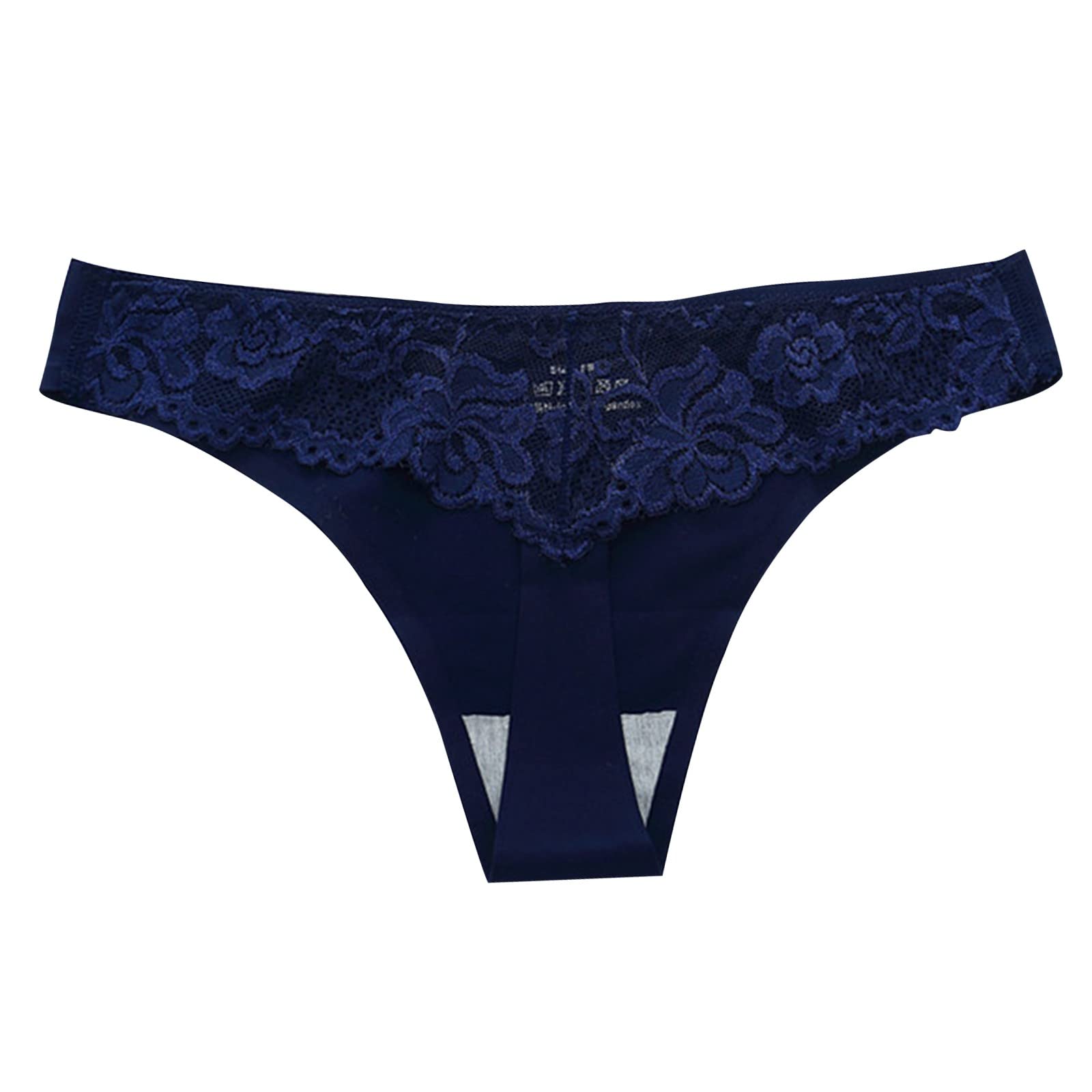 Women's Ice Silk Seamless Panties - Lace Trim Sexy Butt Lift Thong Underwear with Cotton Crotch (3-Pack) | Comfortable & Breathable for Everyday Wear, Date Night & Special Occasions
