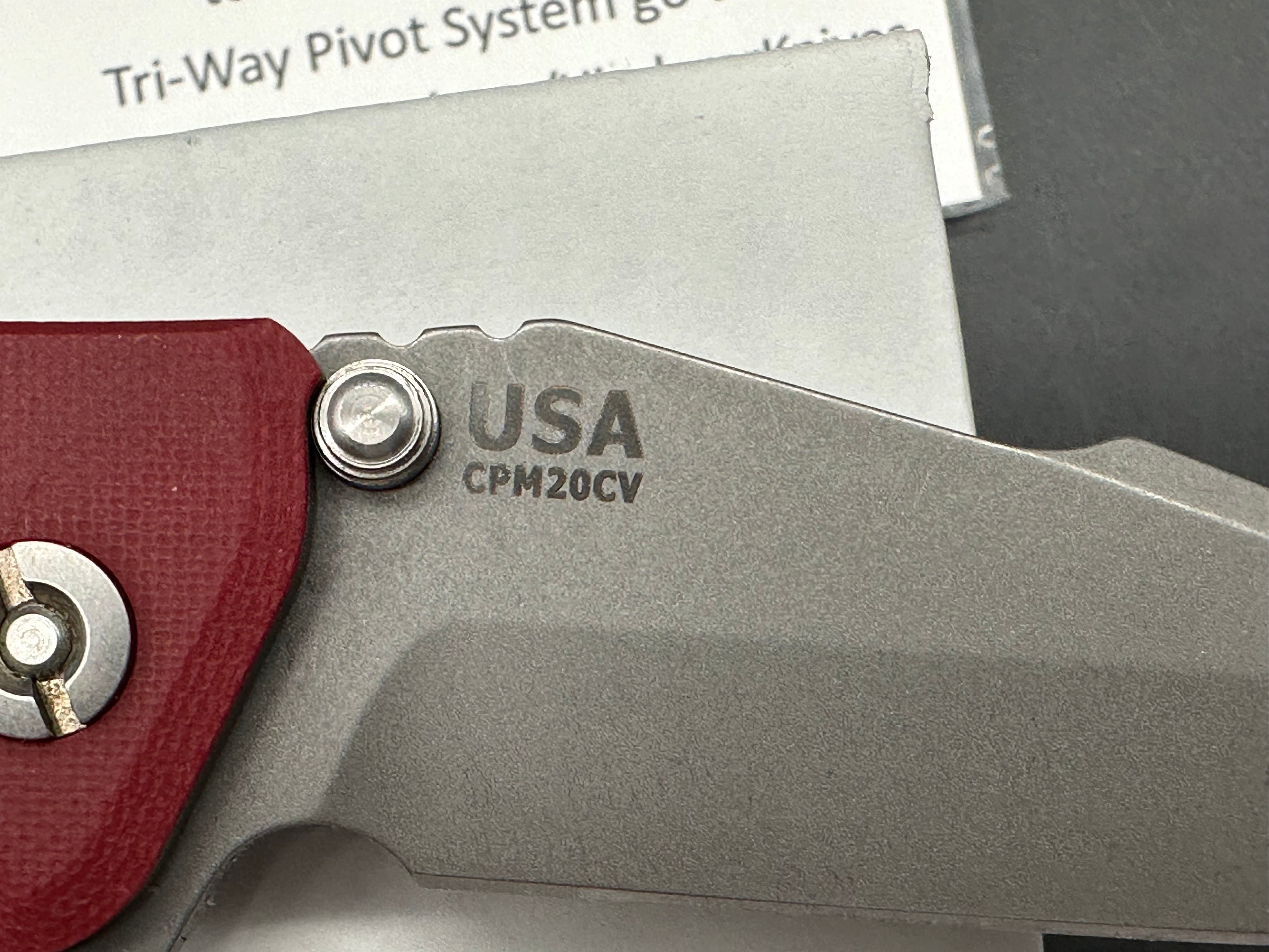 Hinderer Eklipse 3.0 Harpoon Spanto Folding Knife - Red G10 Handle - EDC Pocket Knife for Outdoor, Camping & Everyday Carry