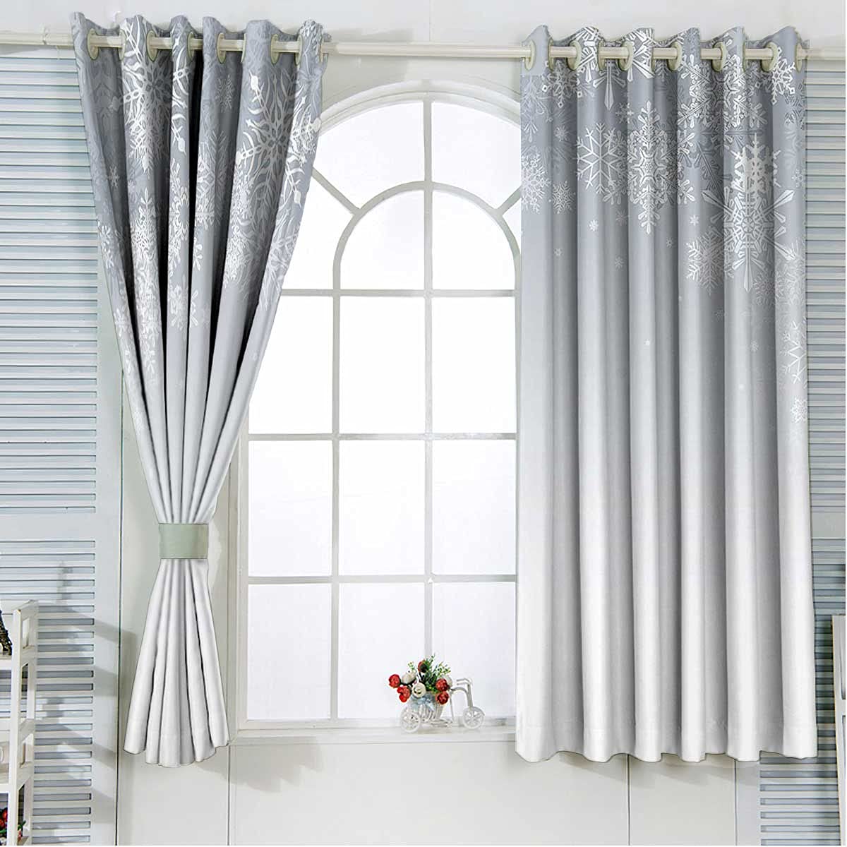 84 Inch Winter Blackout Curtains with Grommet Top - Silver Thermal Insulated Window Drapes for Bedroom (96 x 84 Inch) - Perfect for Cozy Winter Nights & Light Blocking