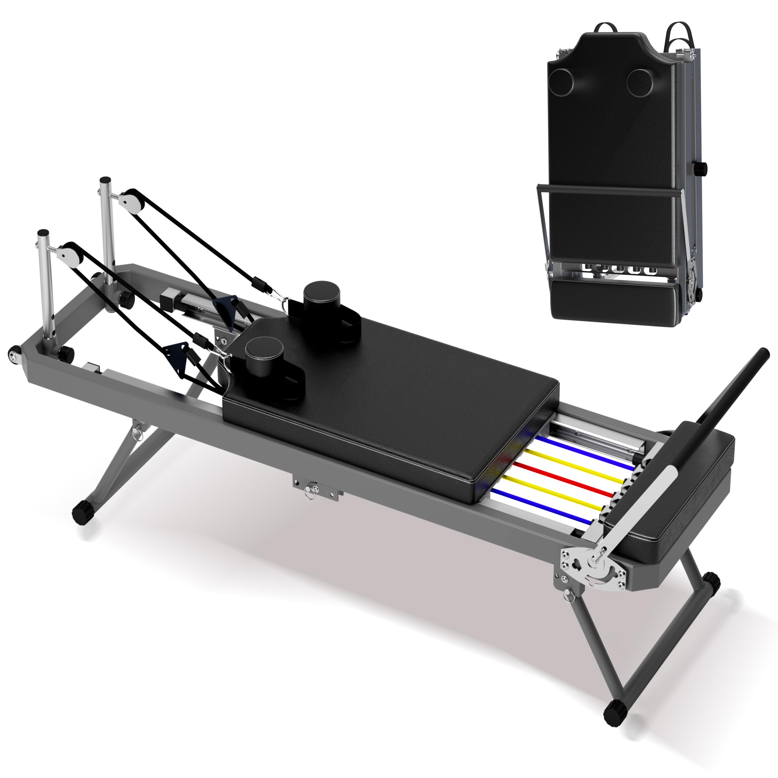 Foldable SogesPower Pilates Reformer Machine for Home Gym - 330lbs Weight Capacity with High Strength Alloy Springs - Perfect for Beginners & Full-Body Workouts - Ideal for Home Fitness, Pilates Studios & Physical Therapy