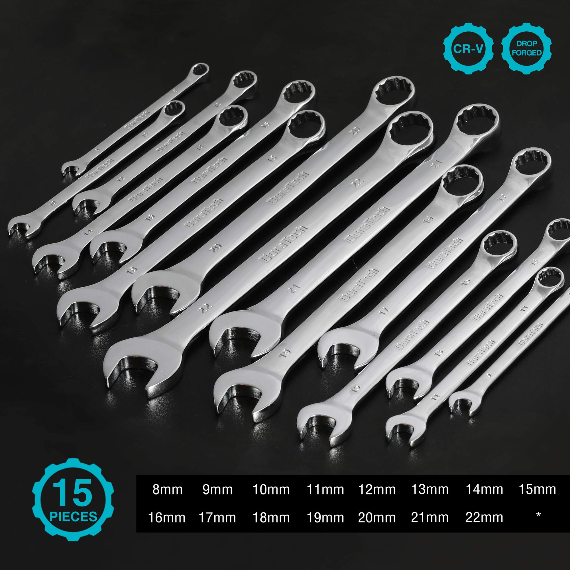 DURATECH 15-Piece Combination Wrench Set - SAE (1/4