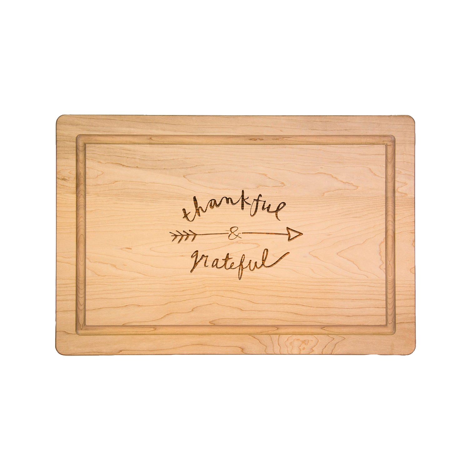 Thankful & Grateful Maple Wood Cheese Board and Cutting Board - 18