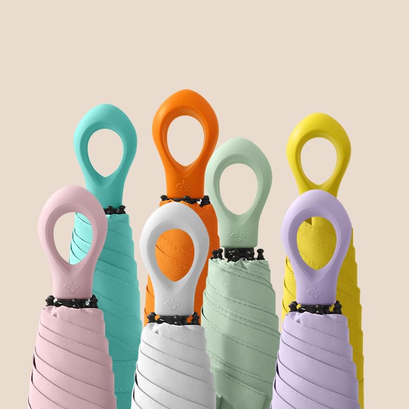 Mini Compact Travel Umbrella for Women - Waterproof Small Purse Umbrella for Light Rain - Perfect for Handbags, Backpacks & Everyday Carry (Ideal for Commuting, Shopping & Travel)